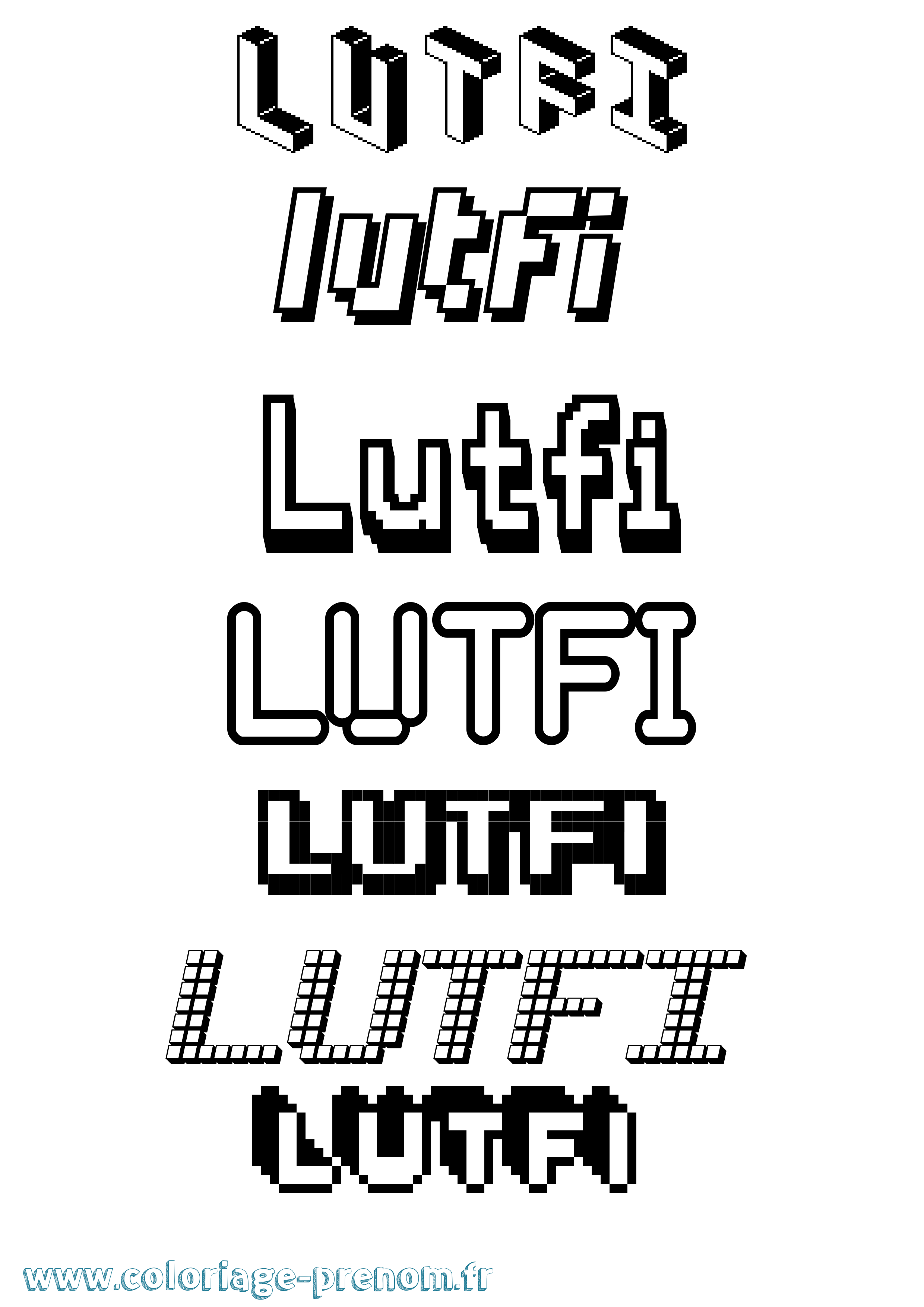 Coloriage Lutfi Pixel Coloriage prénom Lutfi Pixel