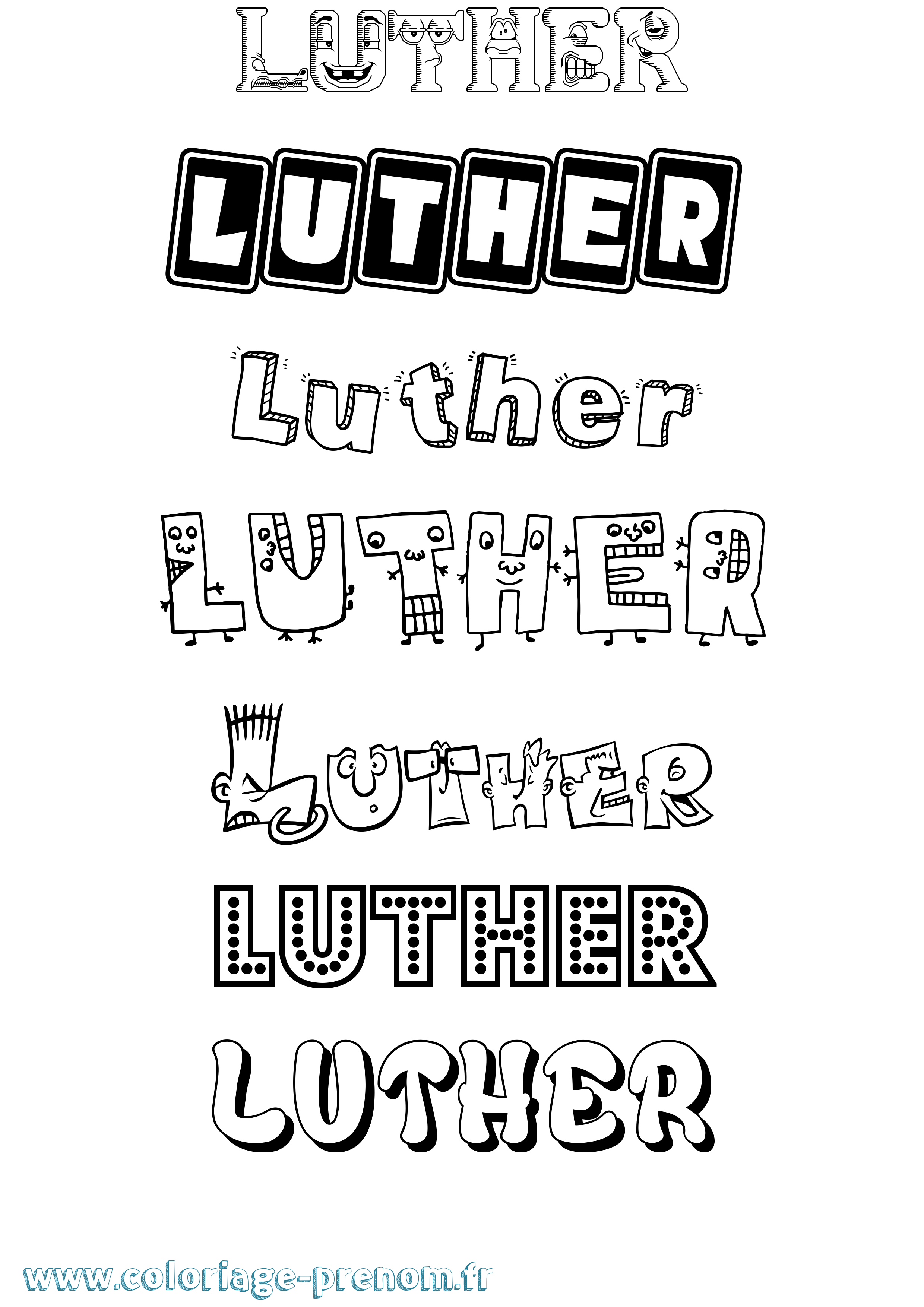 Coloriage Luther Fun Coloriage prénom Luther Fun