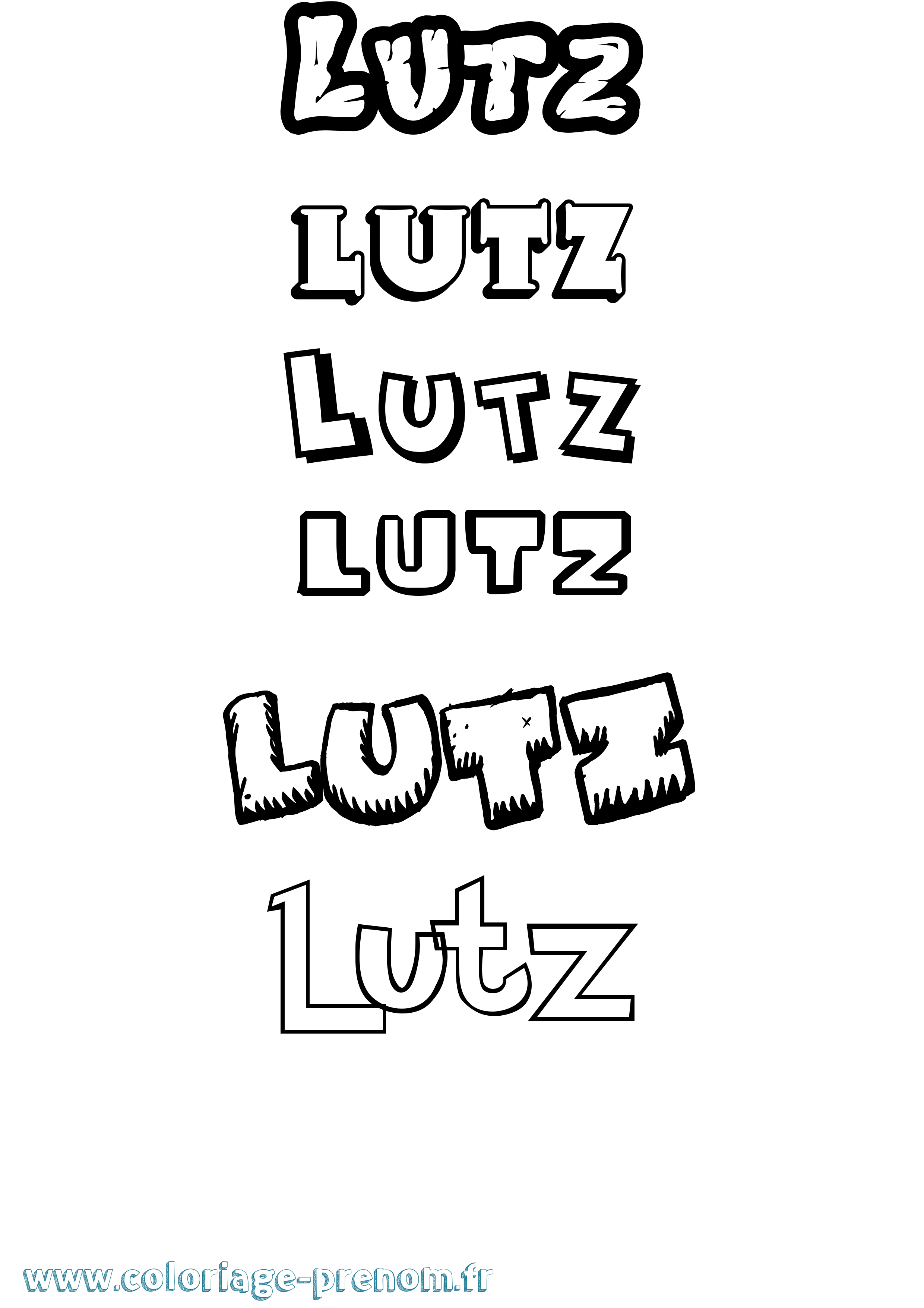 Coloriage Lutz Dessin Animé Coloriage prénom Lutz Dessin Animé