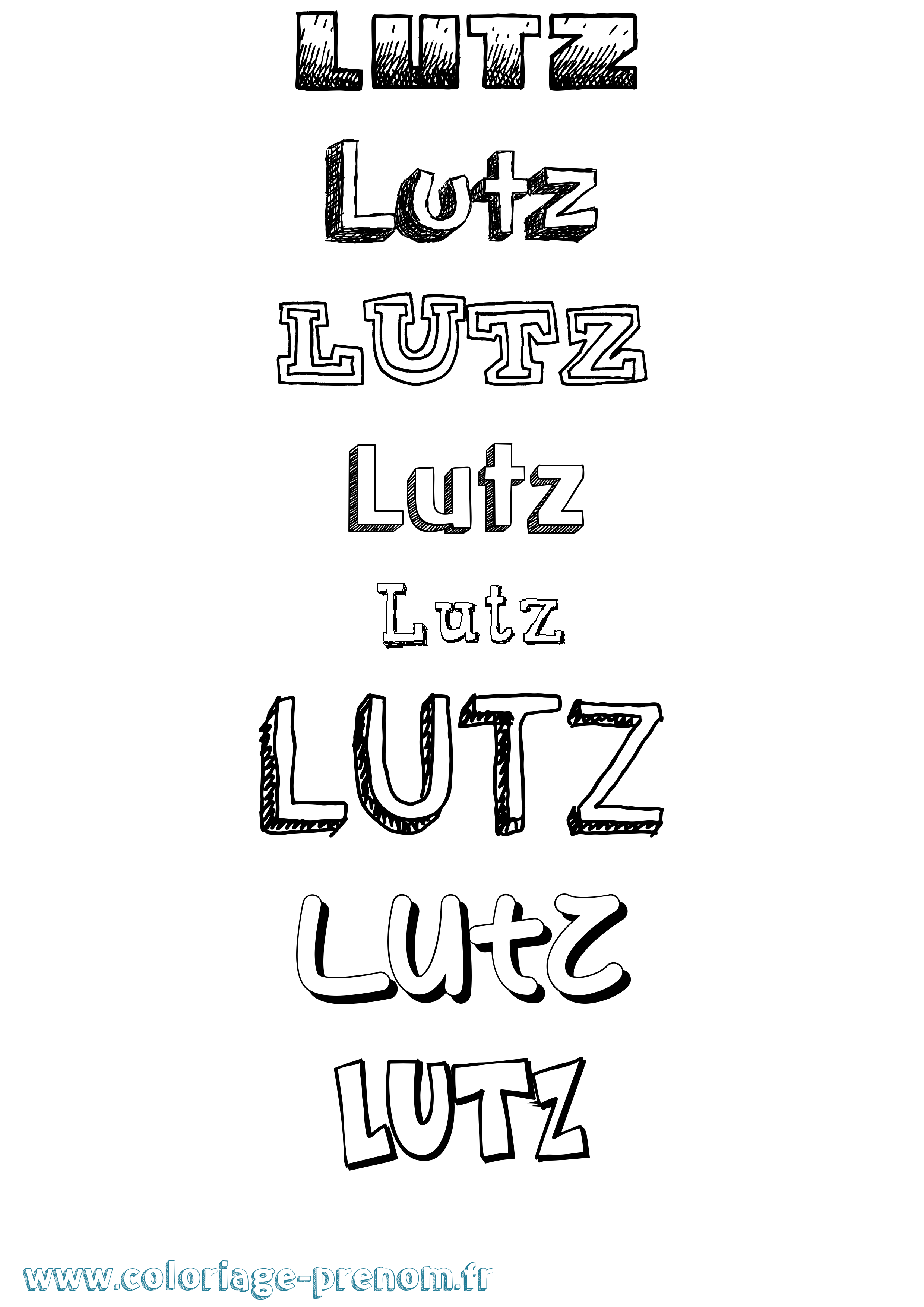 Coloriage Lutz Dessiné Coloriage prénom Lutz Dessiné