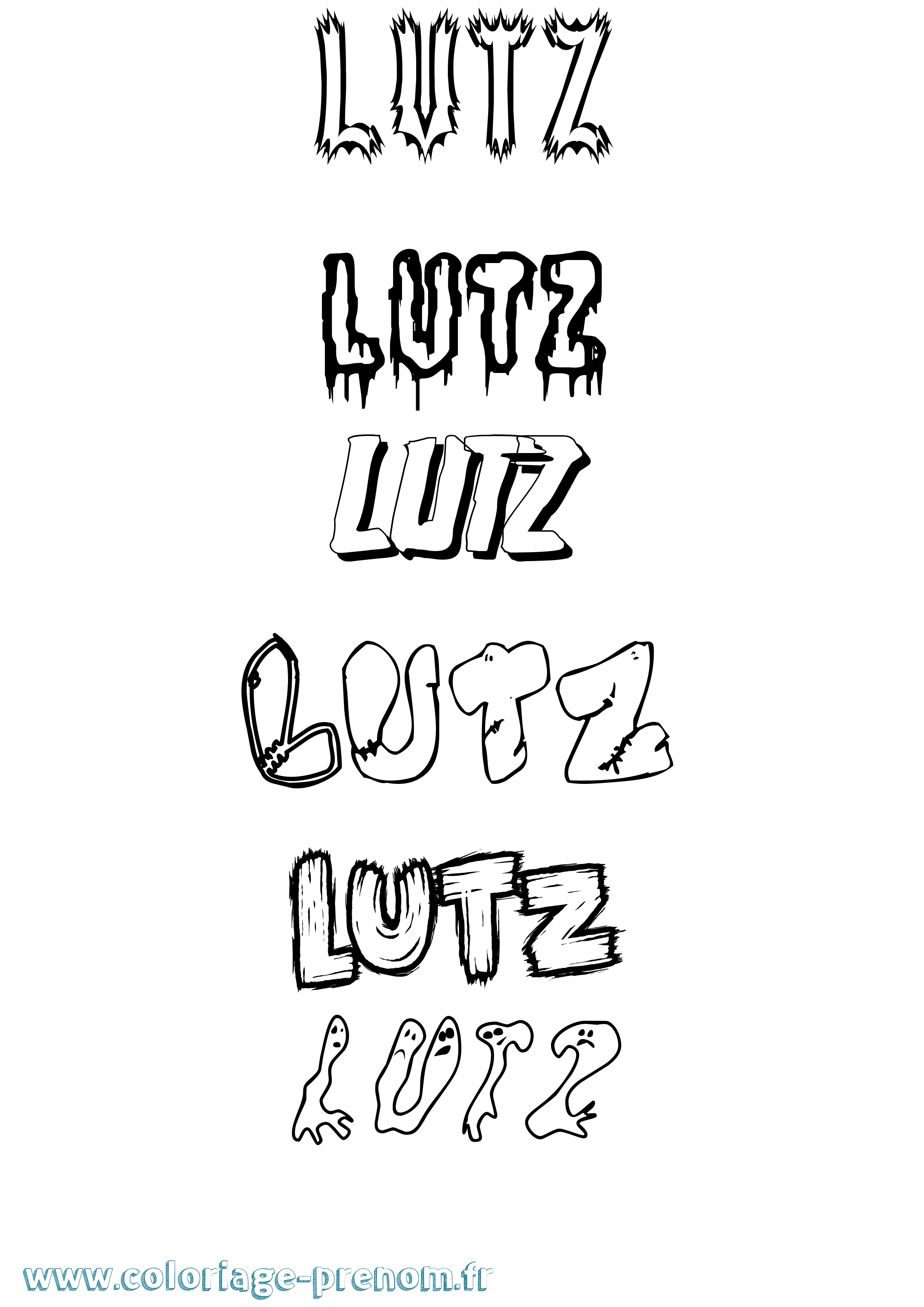 Coloriage Lutz Frisson Coloriage prénom Lutz Frisson