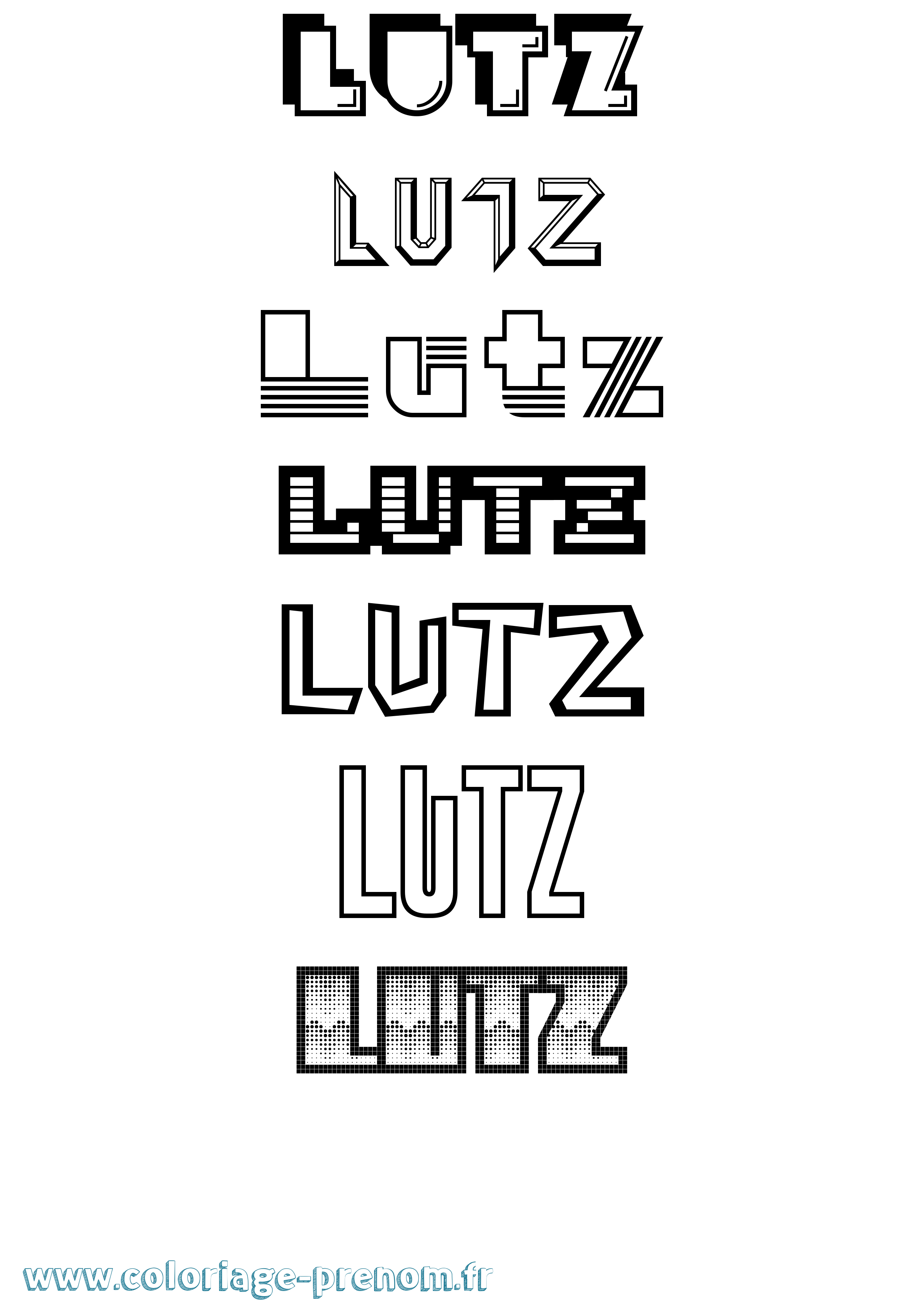 Coloriage Lutz Jeux Vidéos Coloriage prénom Lutz Jeux Vidéos
