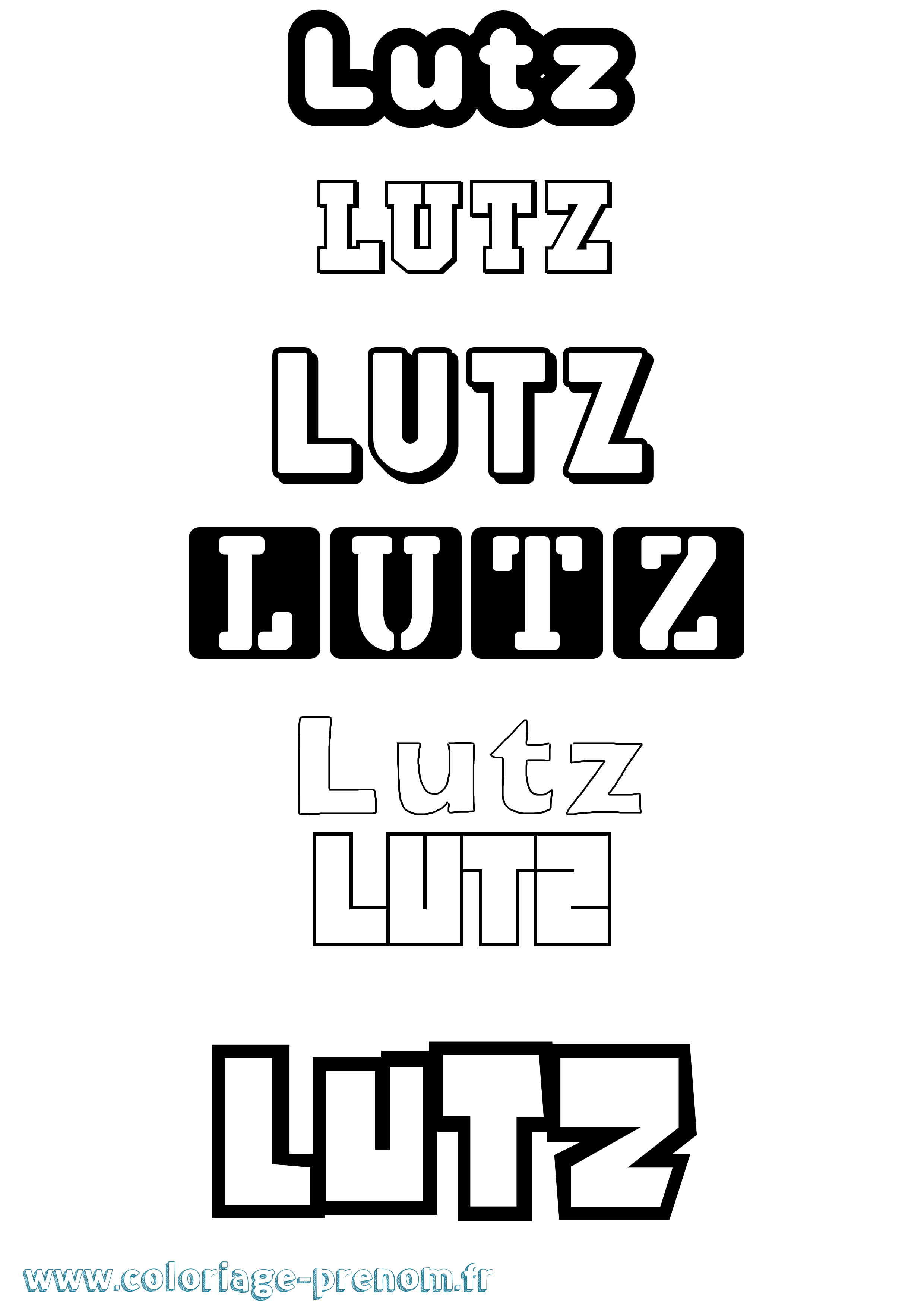 Coloriage Lutz Simple Coloriage prénom Lutz Simple