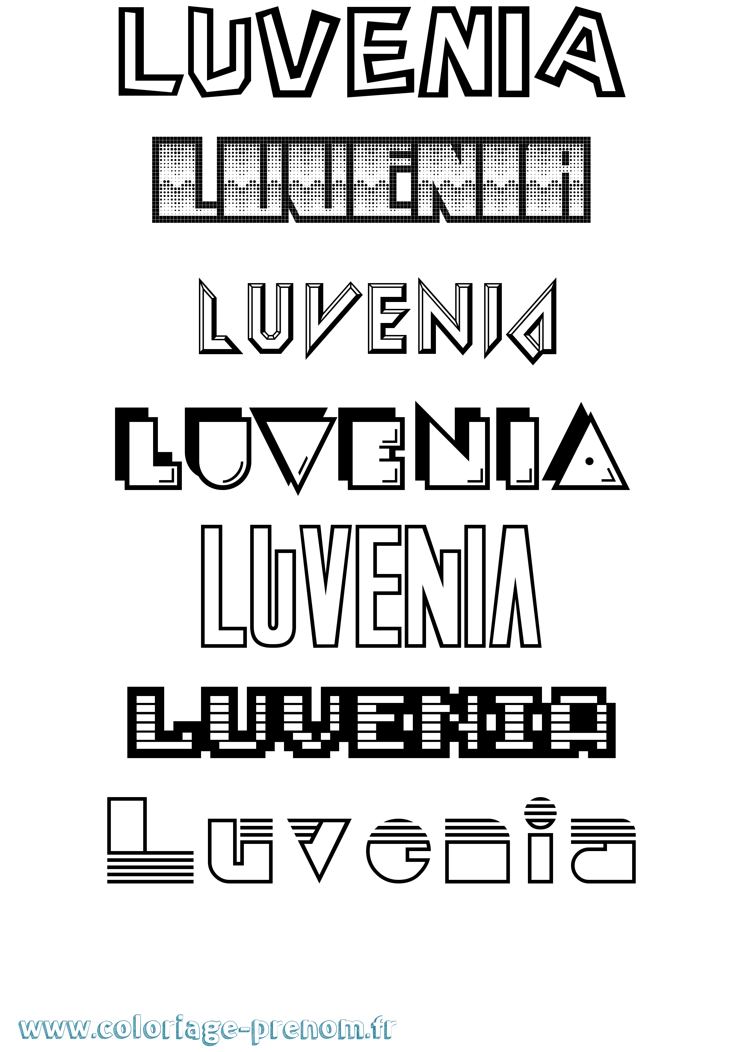 Coloriage Luvenia Jeux Vidéos Coloriage prénom Luvenia Jeux Vidéos