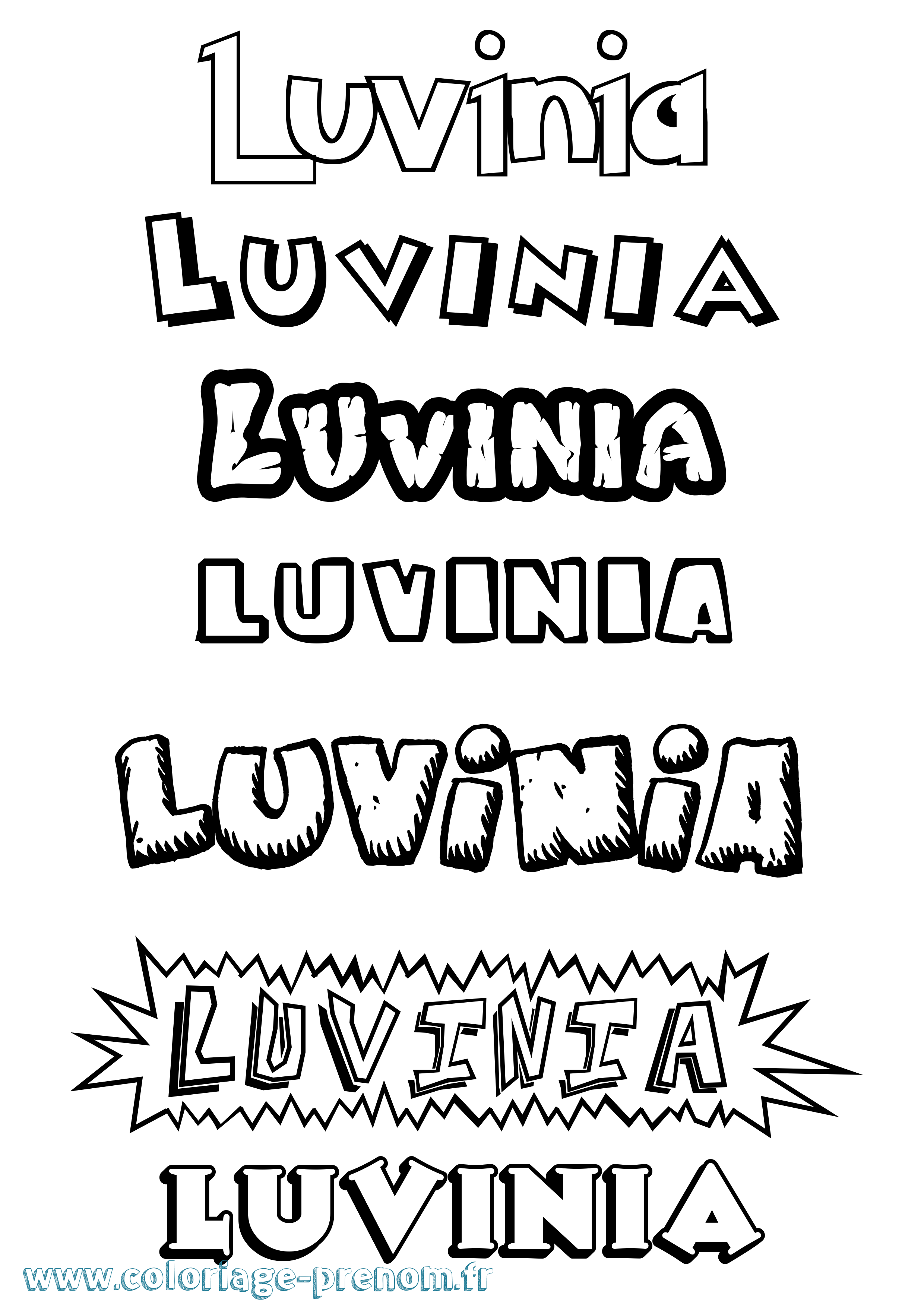 Coloriage Luvinia Dessin Animé Coloriage prénom Luvinia Dessin Animé