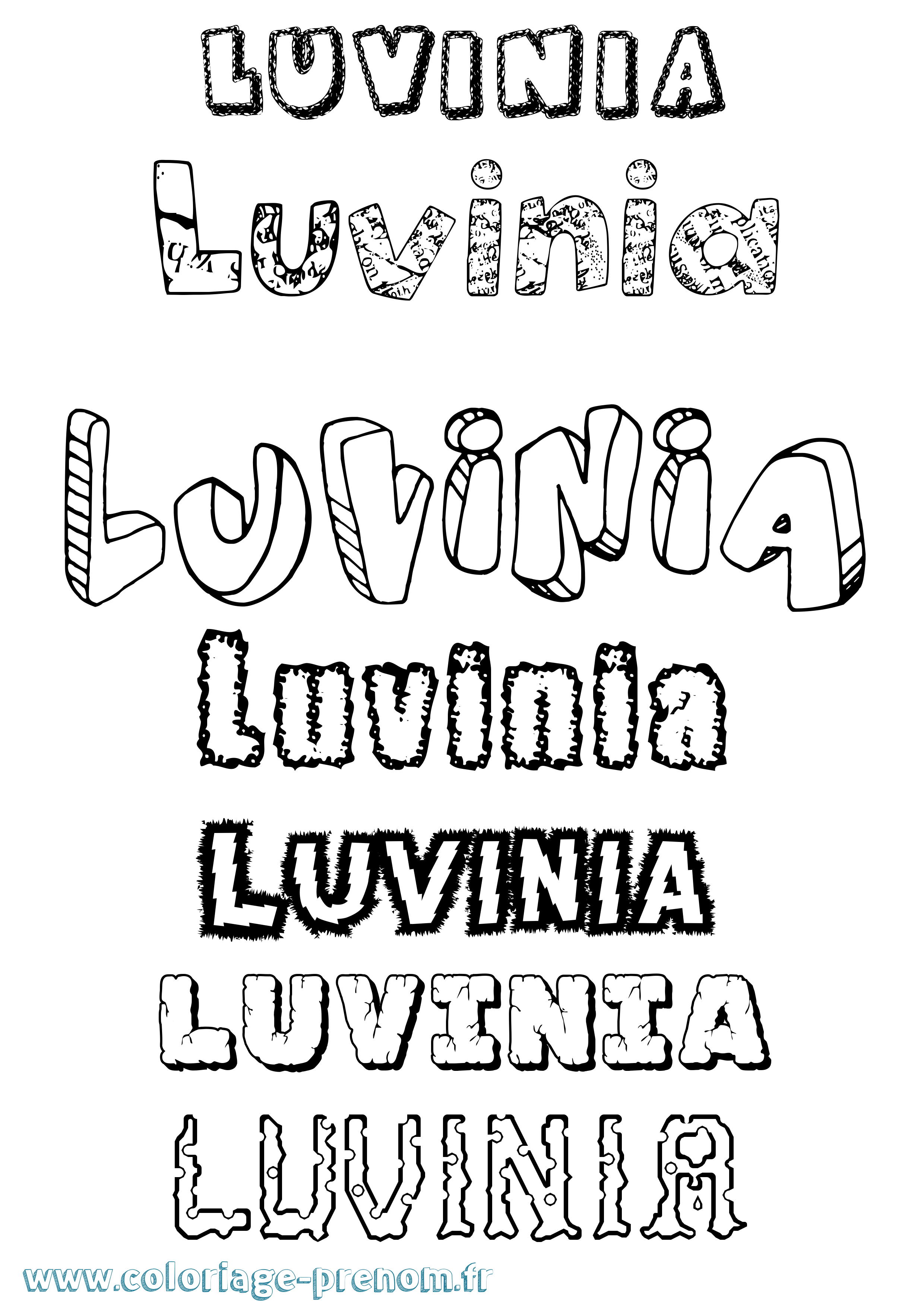 Coloriage Luvinia Destructuré Coloriage prénom Luvinia Destructuré