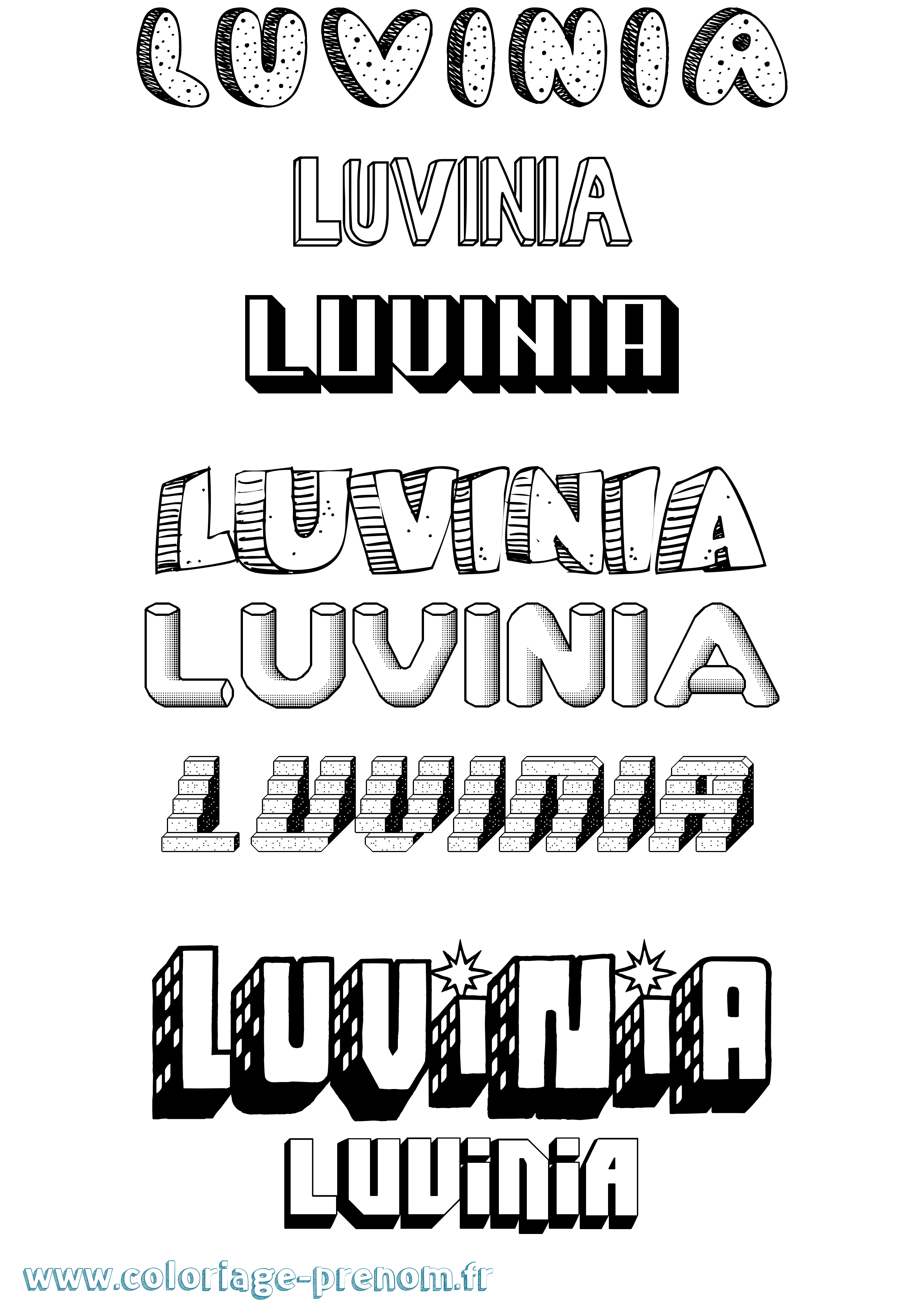 Coloriage Luvinia Effet 3D Coloriage prénom Luvinia Effet 3D