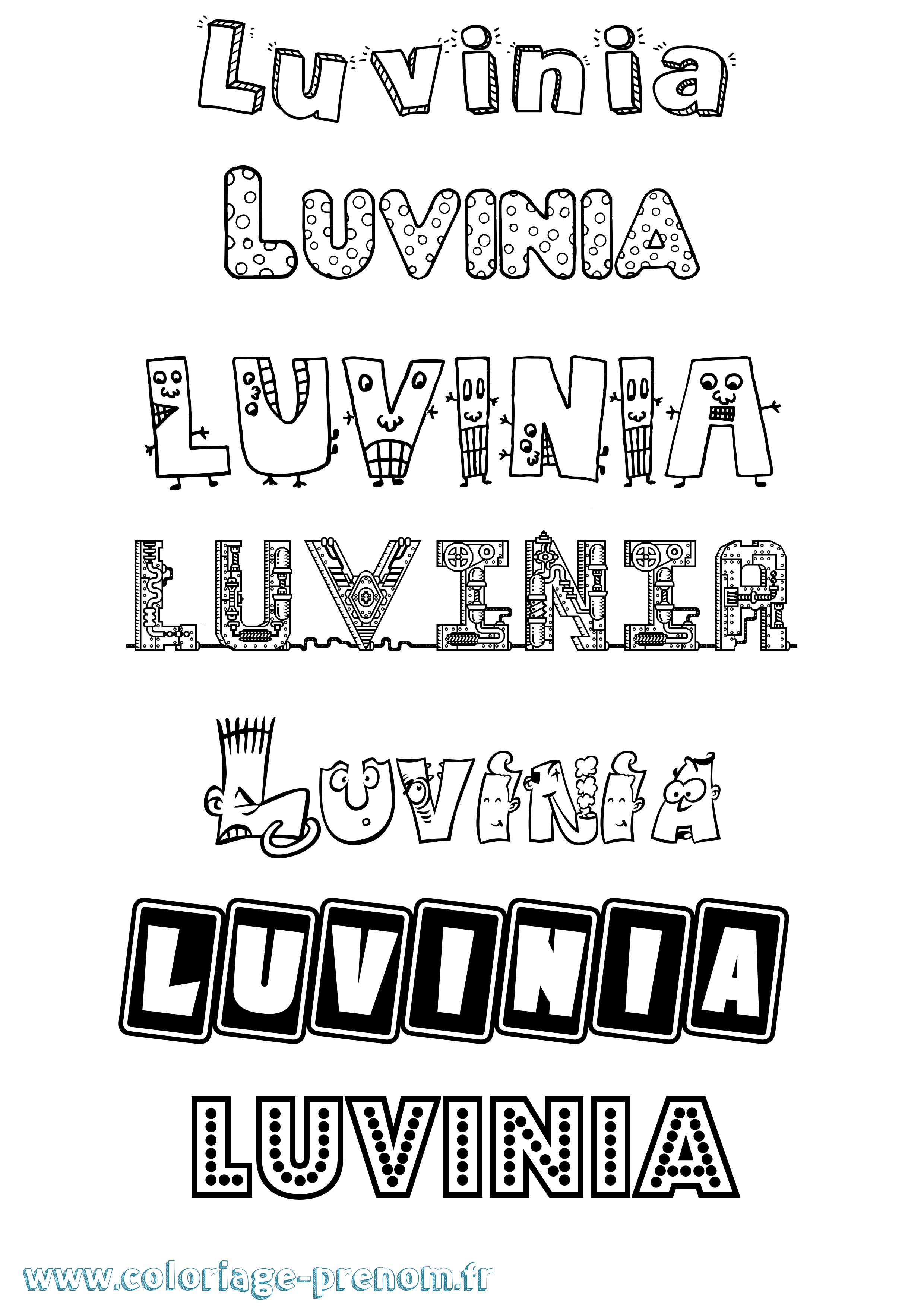 Coloriage Luvinia Fun Coloriage prénom Luvinia Fun
