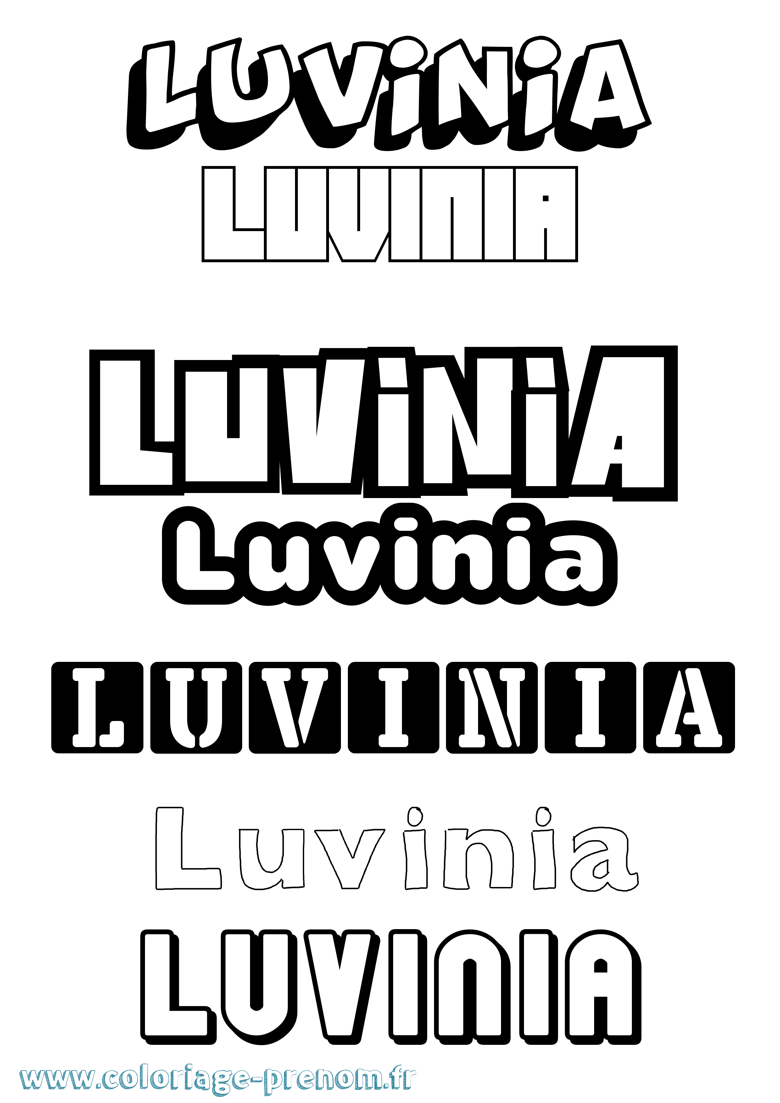 Coloriage Luvinia Simple Coloriage prénom Luvinia Simple