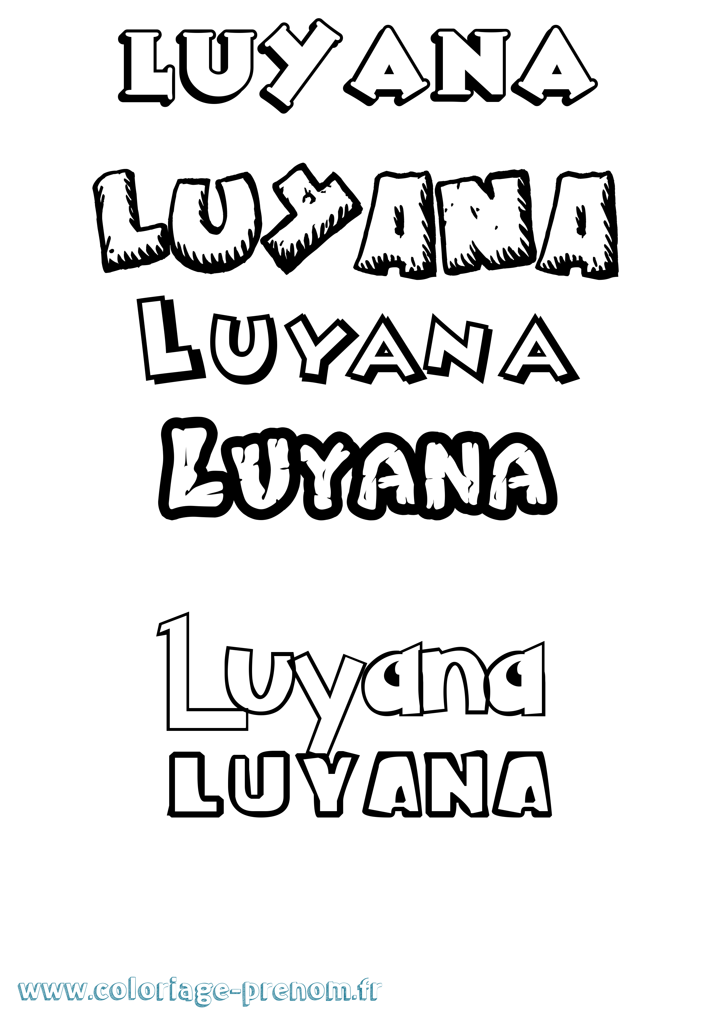 Coloriage Luyana Dessin Animé Coloriage prénom Luyana Dessin Animé