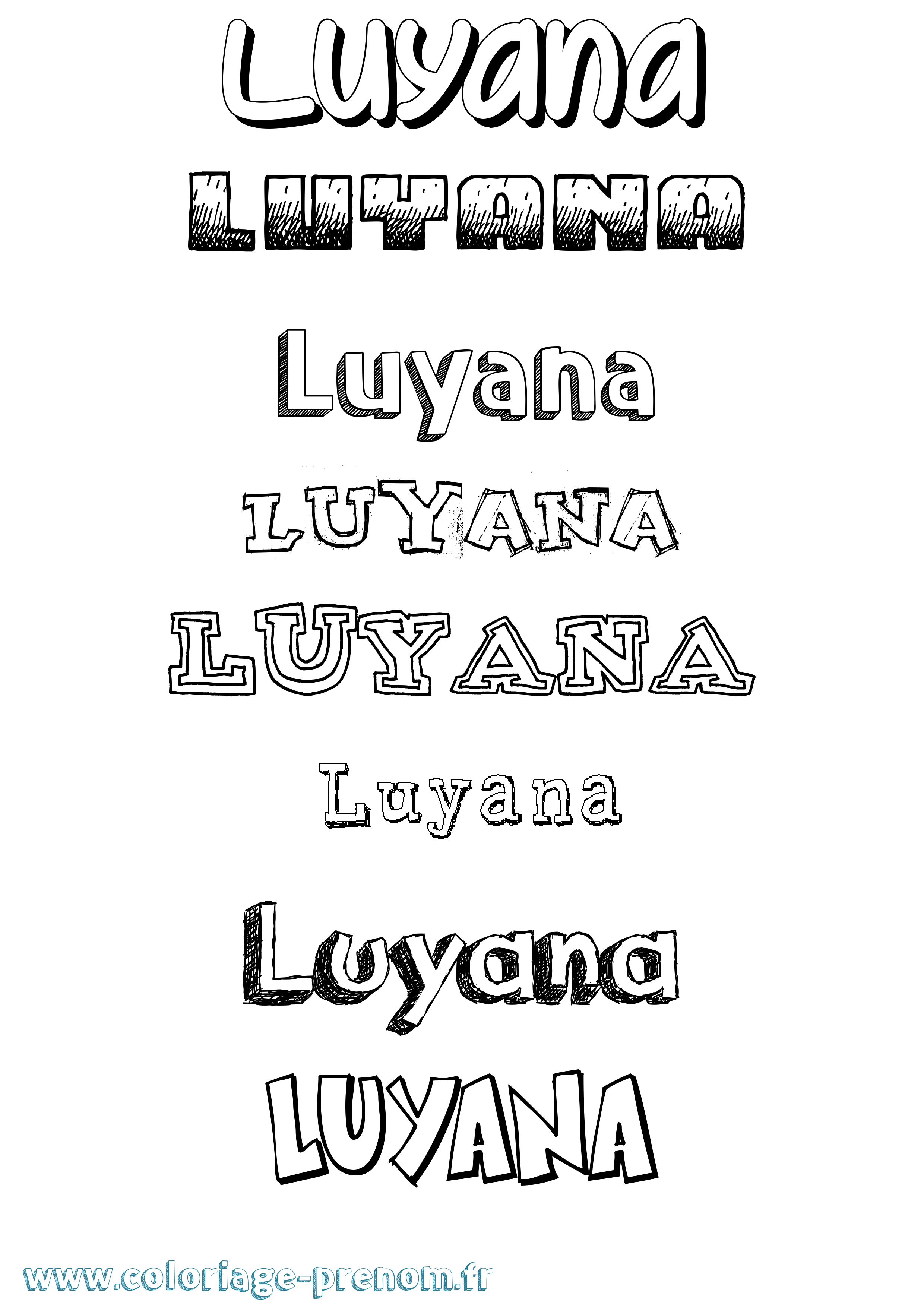 Coloriage Luyana Dessiné Coloriage prénom Luyana Dessiné