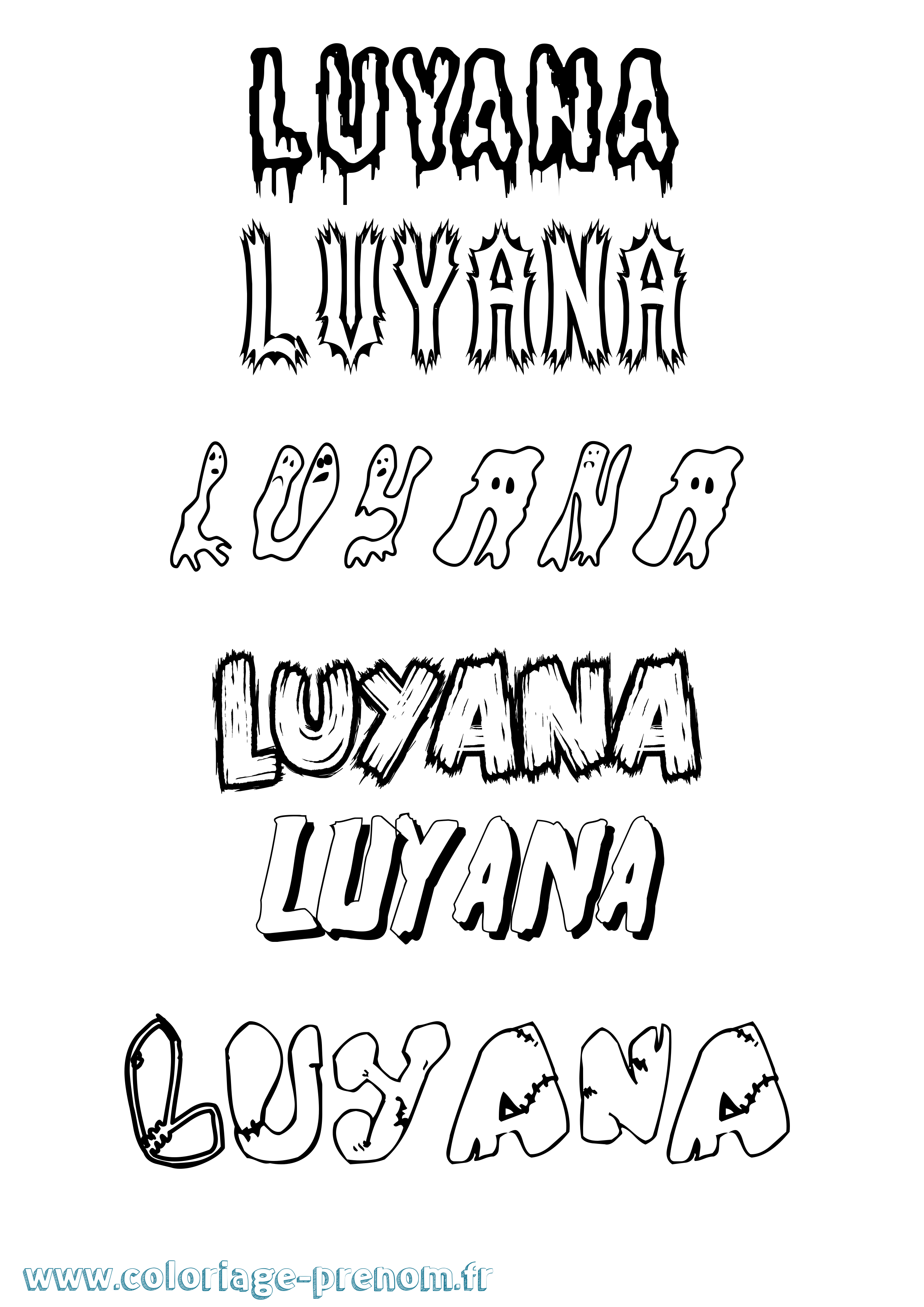 Coloriage Luyana Frisson Coloriage prénom Luyana Frisson