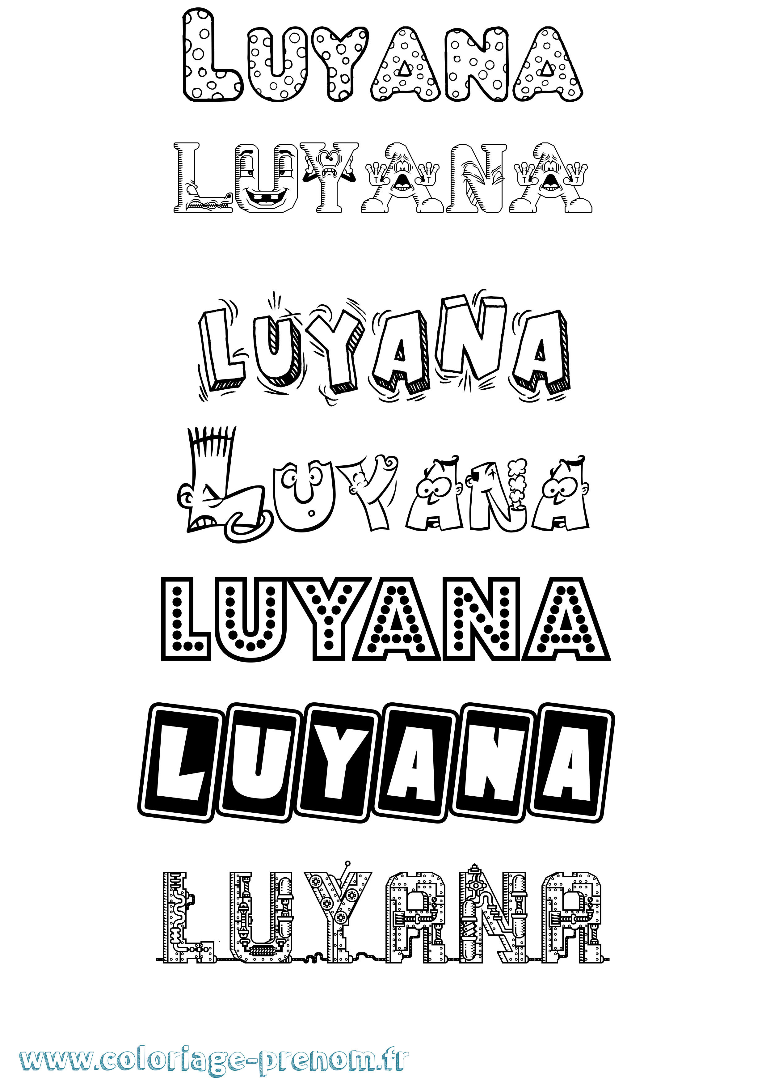 Coloriage Luyana Fun Coloriage prénom Luyana Fun