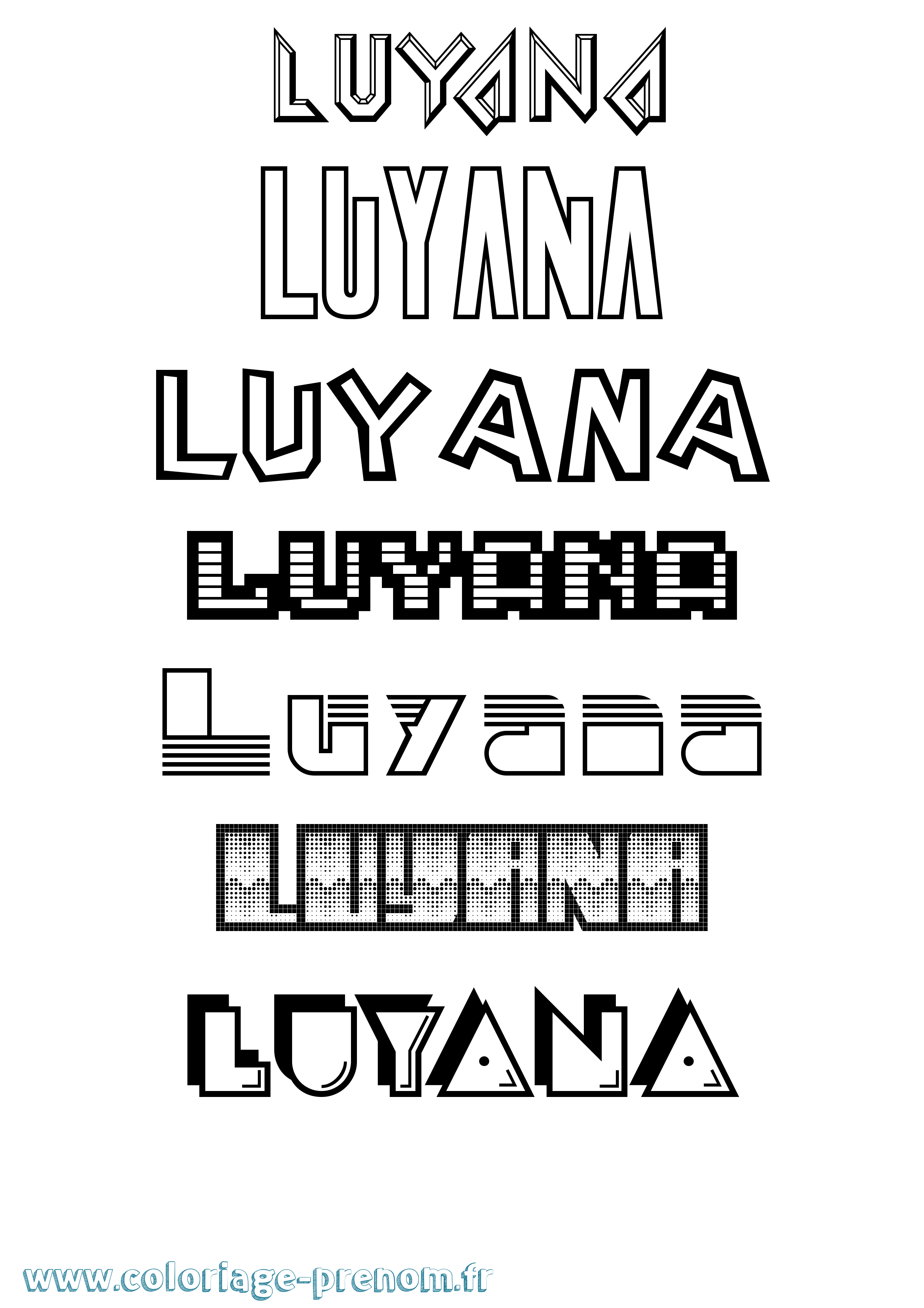 Coloriage Luyana Jeux Vidéos Coloriage prénom Luyana Jeux Vidéos
