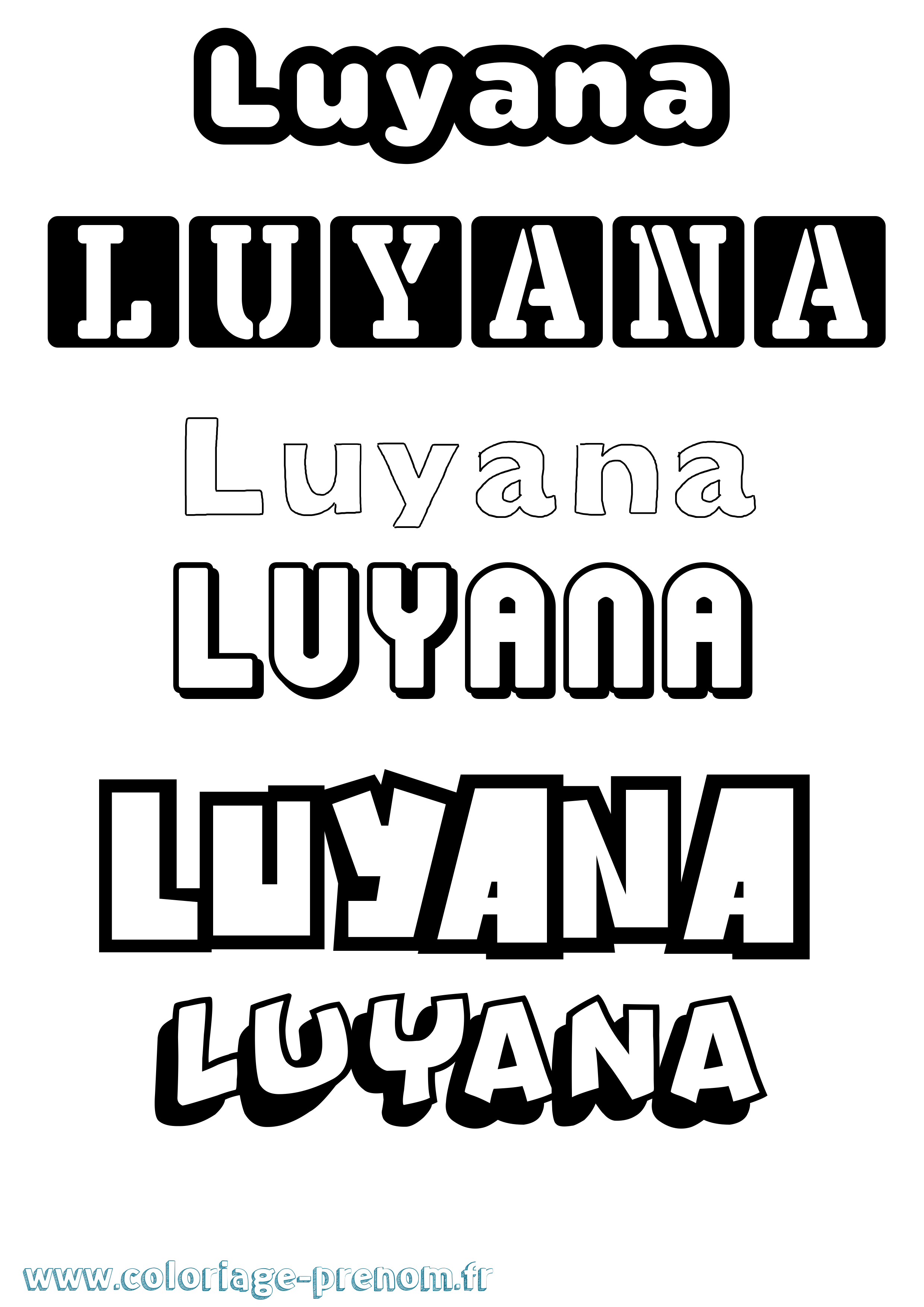 Coloriage Luyana Simple Coloriage prénom Luyana Simple