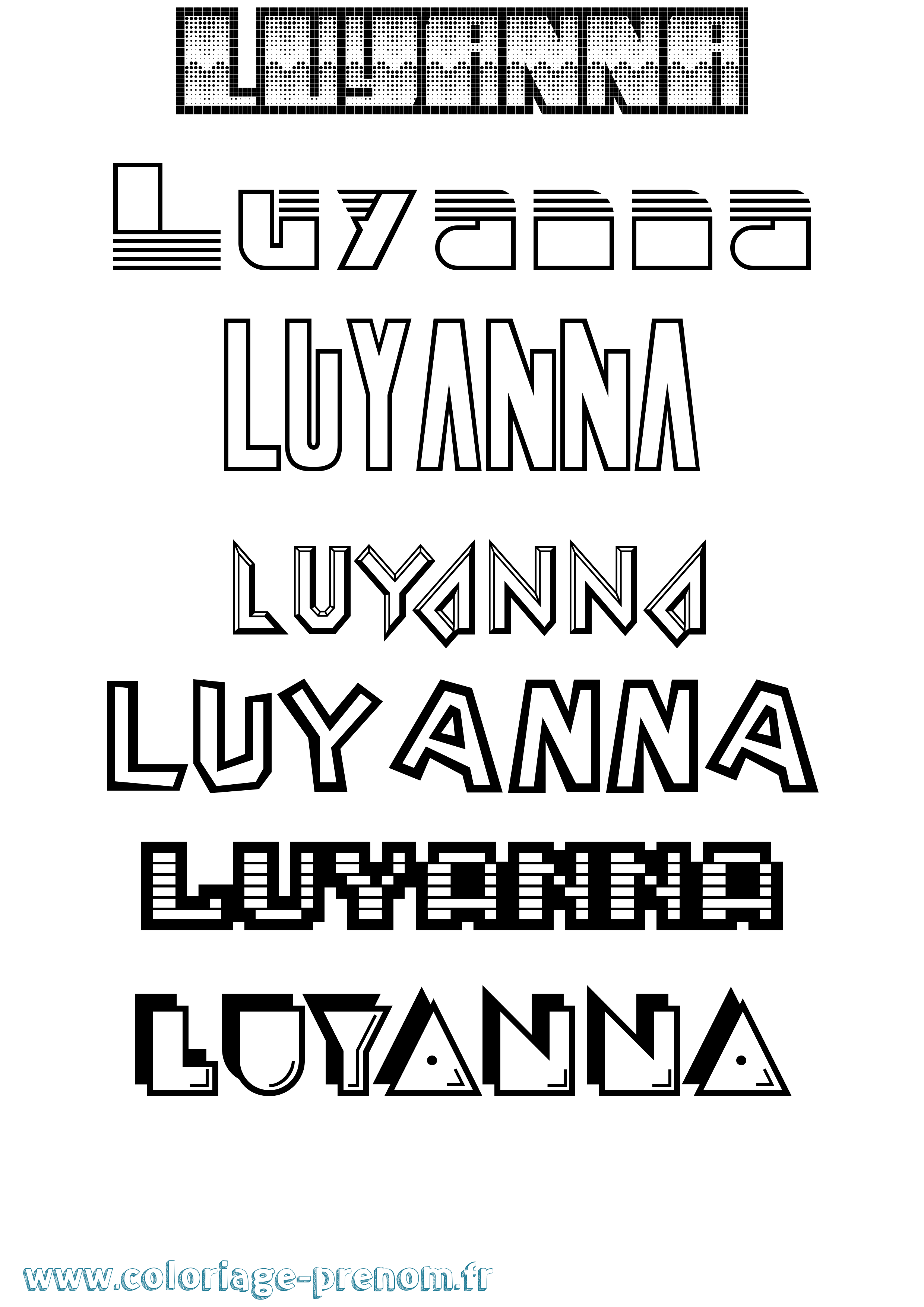 Coloriage Luyanna Jeux Vidéos Coloriage prénom Luyanna Jeux Vidéos