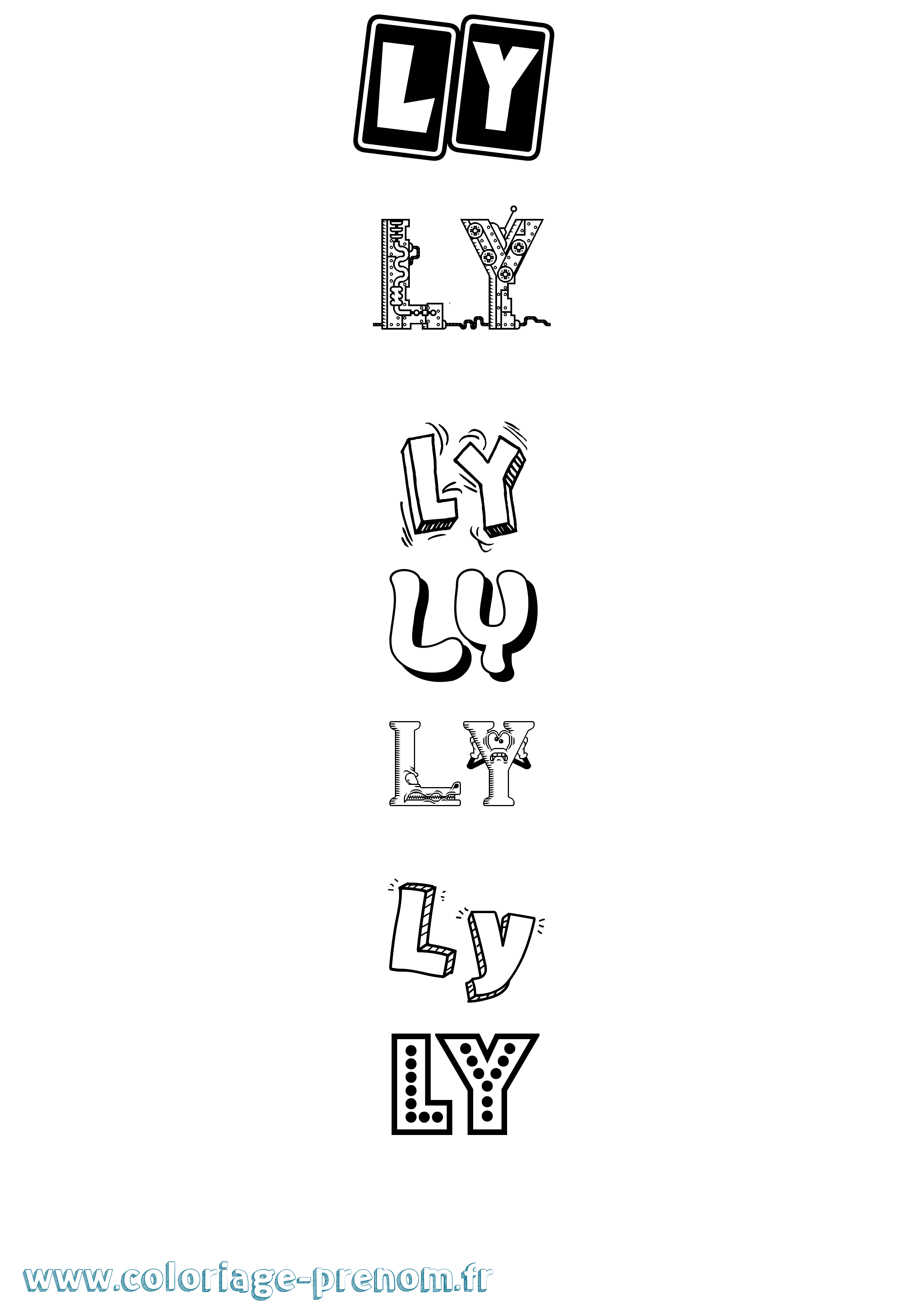 Coloriage Ly Fun Coloriage prénom Ly Fun