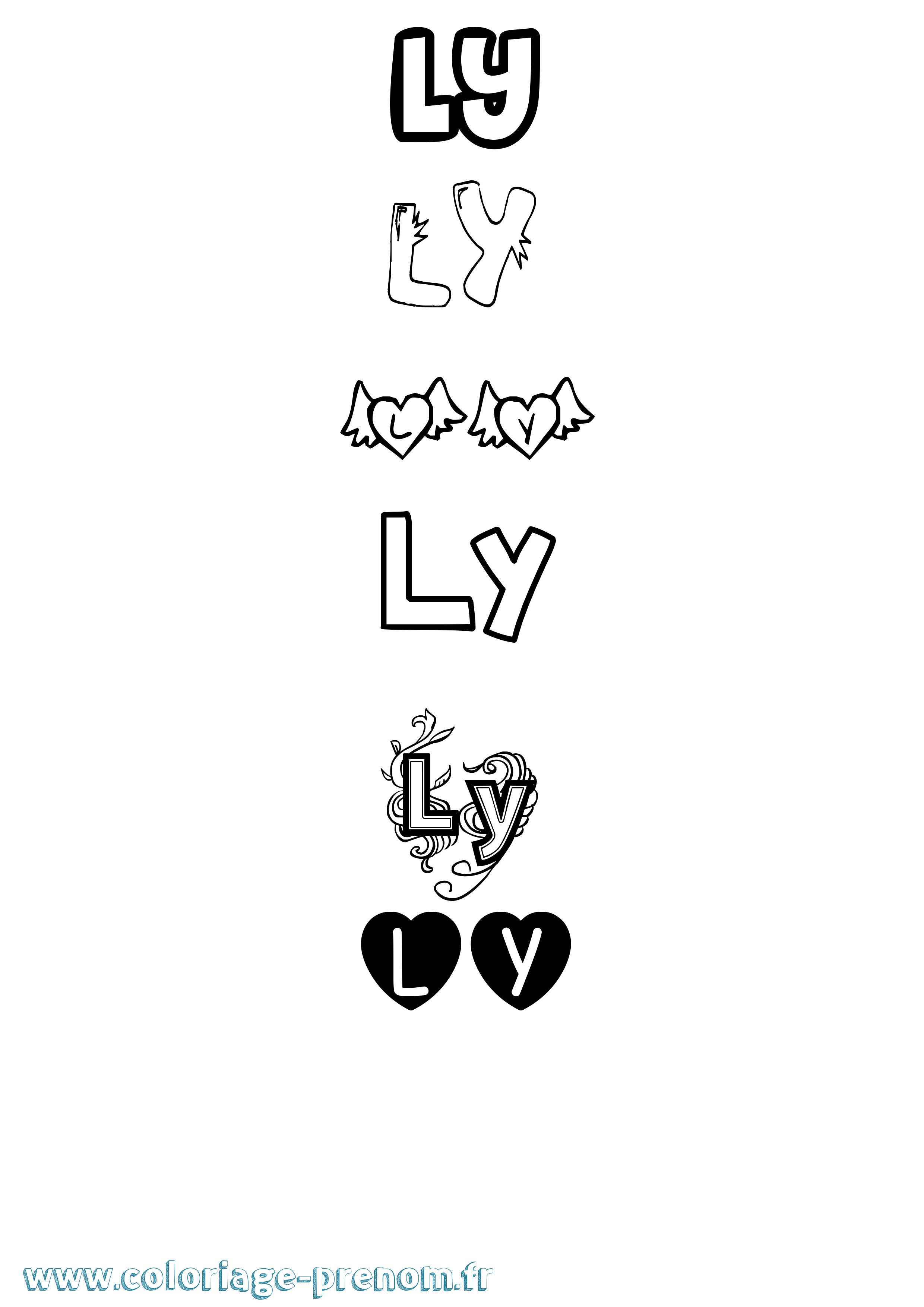 Coloriage Ly Girly Coloriage prénom Ly Girly