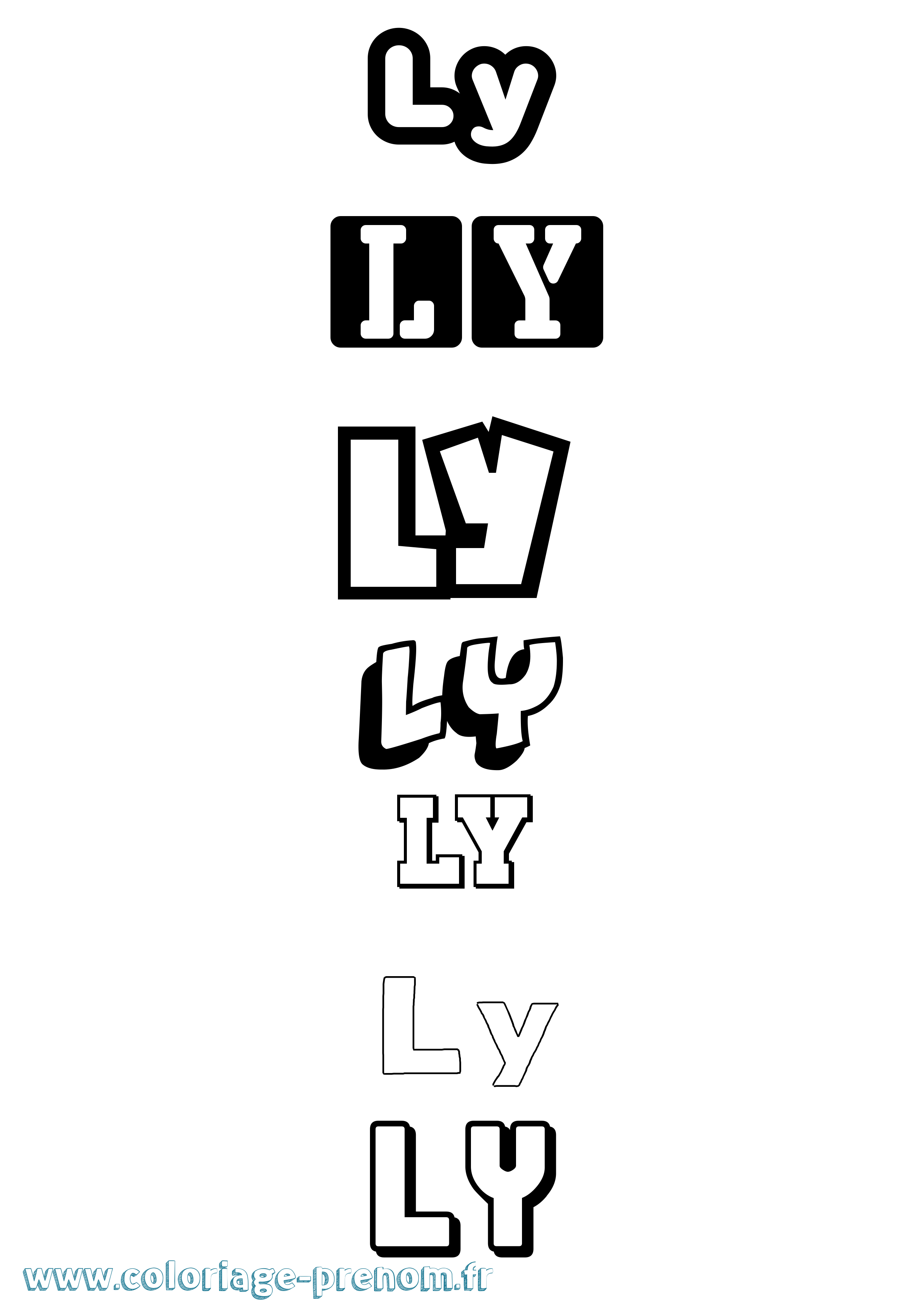 Coloriage Ly Simple Coloriage prénom Ly Simple
