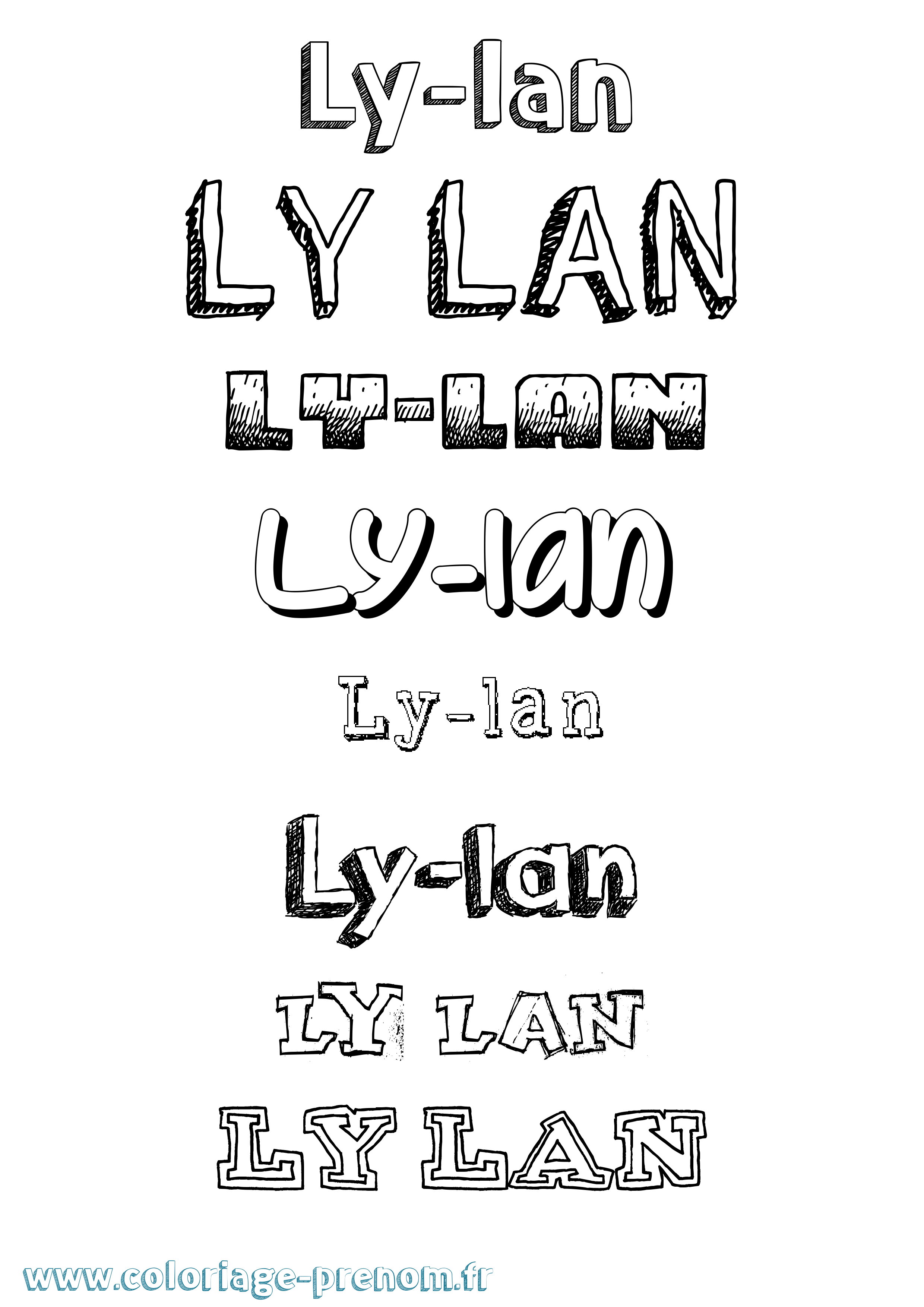 Coloriage Ly-Lan Dessiné Coloriage prénom Ly-Lan Dessiné