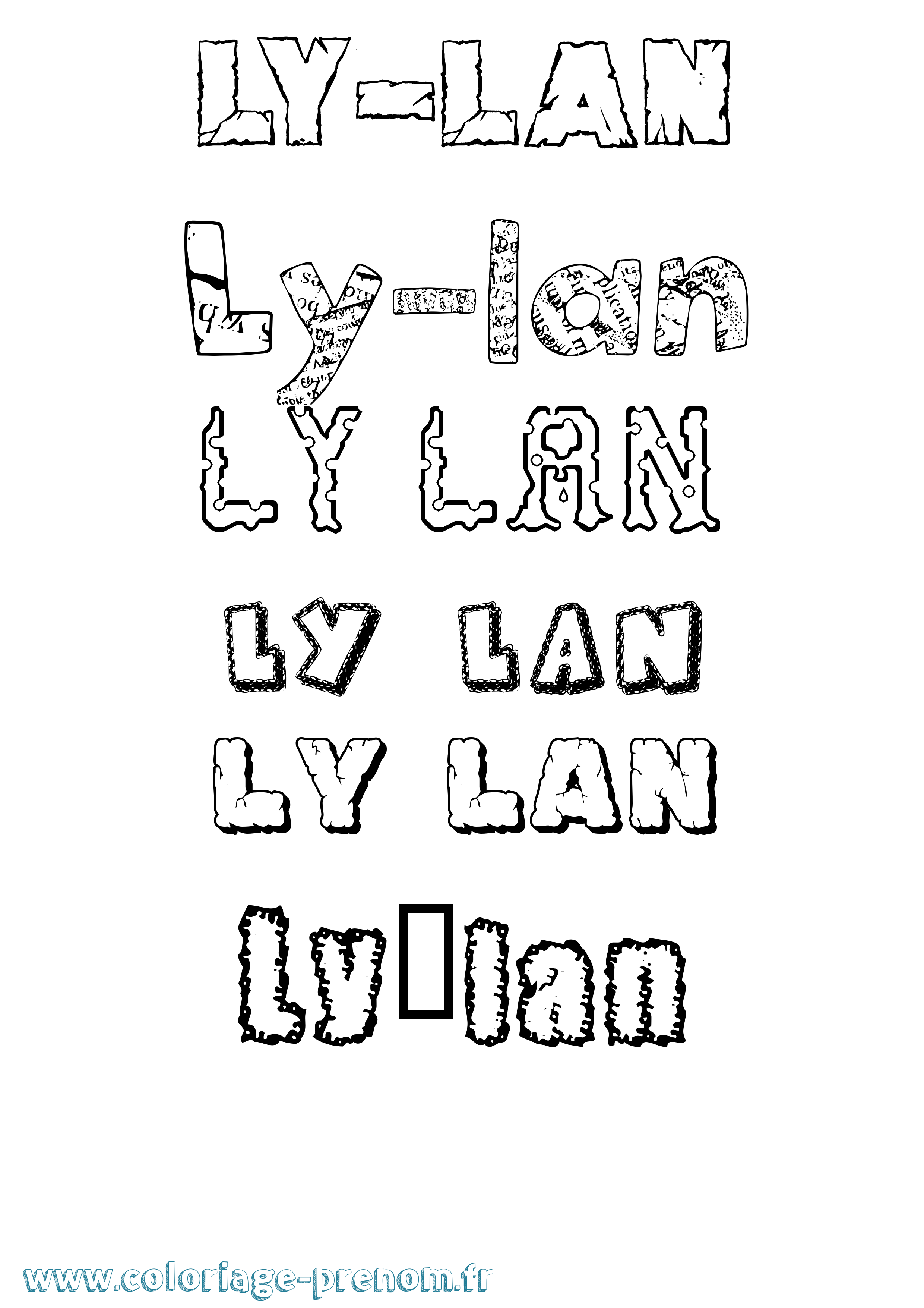 Coloriage Ly-Lan Destructuré Coloriage prénom Ly-Lan Destructuré