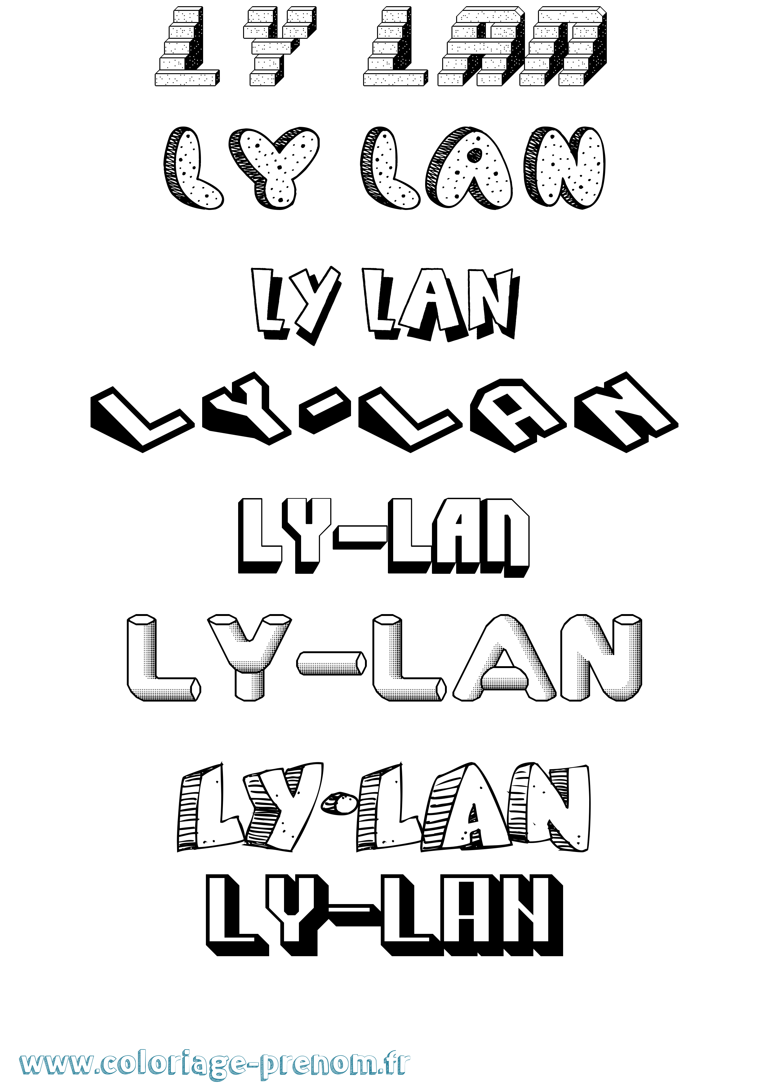 Coloriage Ly-Lan Effet 3D Coloriage prénom Ly-Lan Effet 3D
