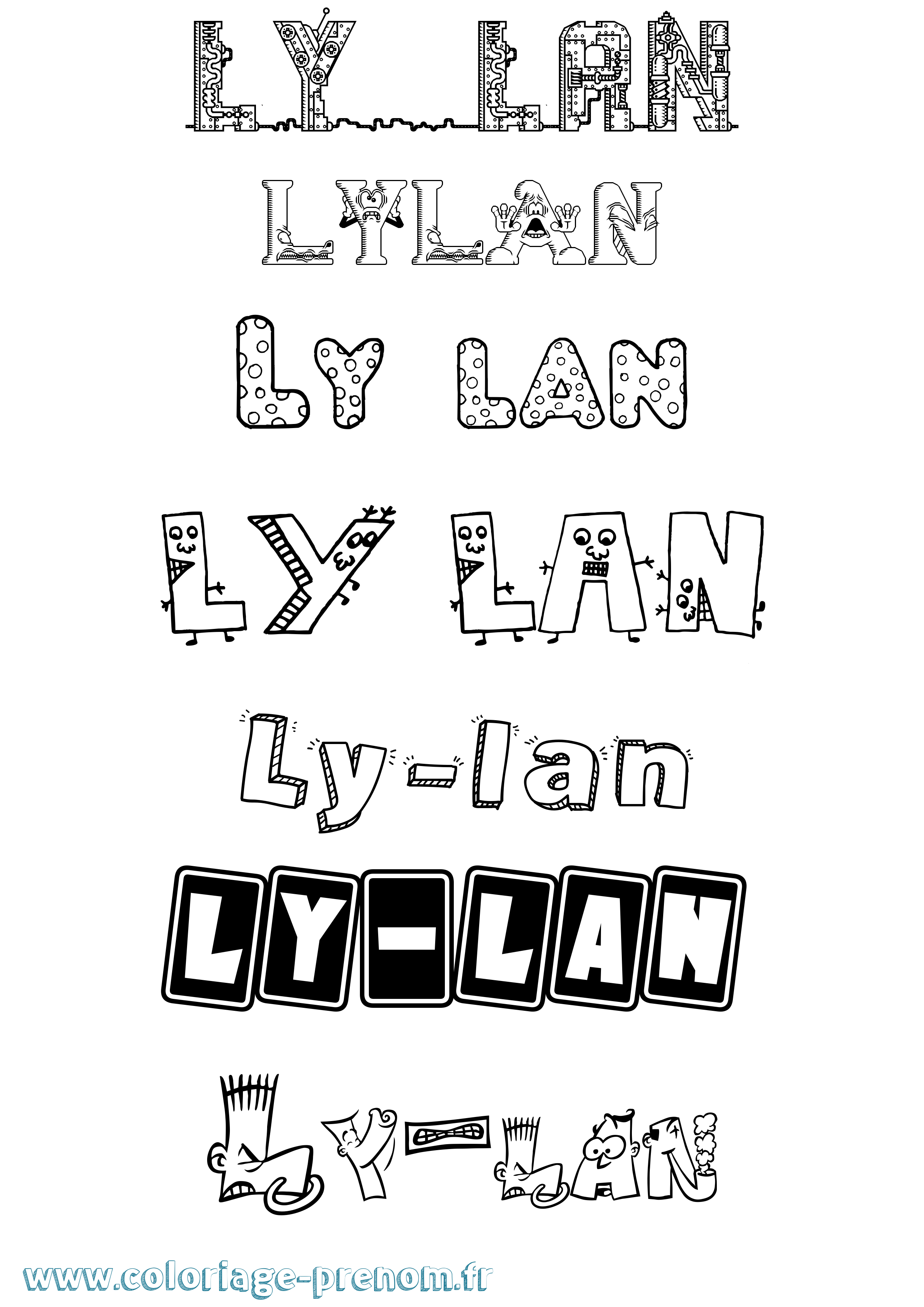 Coloriage Ly-Lan Fun Coloriage prénom Ly-Lan Fun