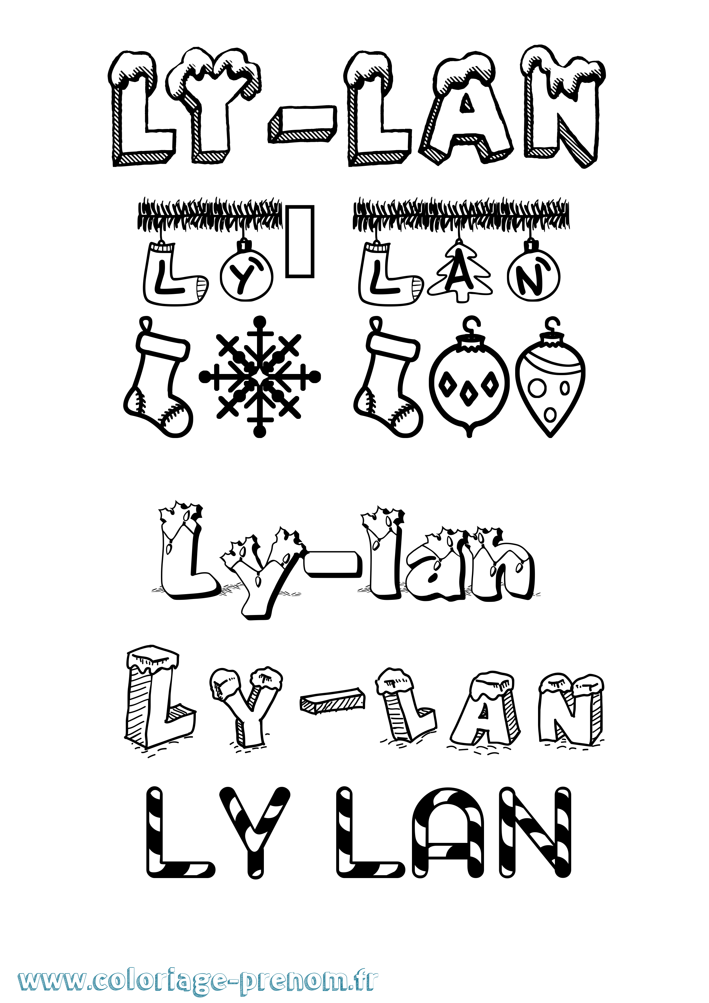 Coloriage Ly-Lan Noël Coloriage prénom Ly-Lan Noël