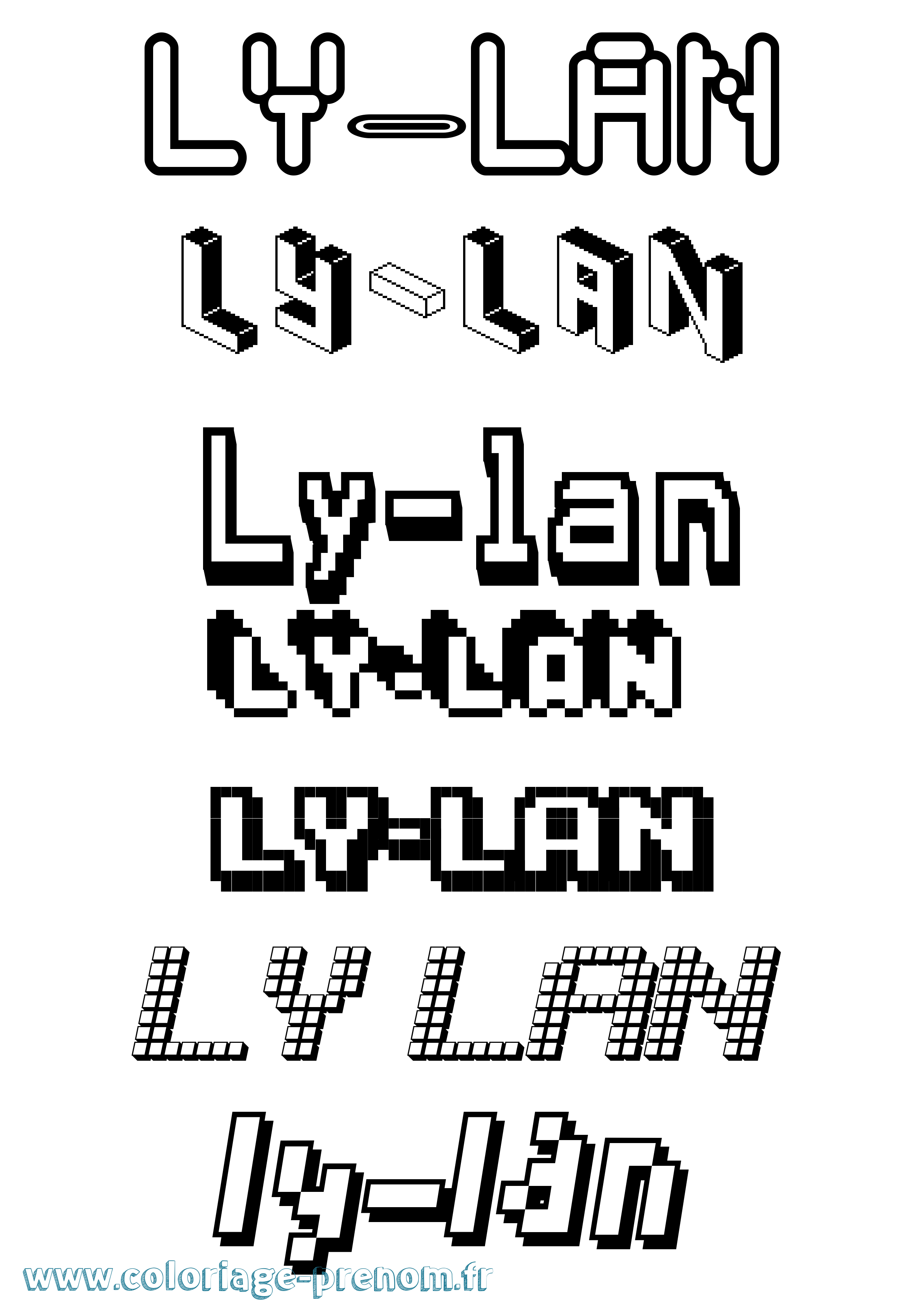 Coloriage Ly-Lan Pixel Coloriage prénom Ly-Lan Pixel