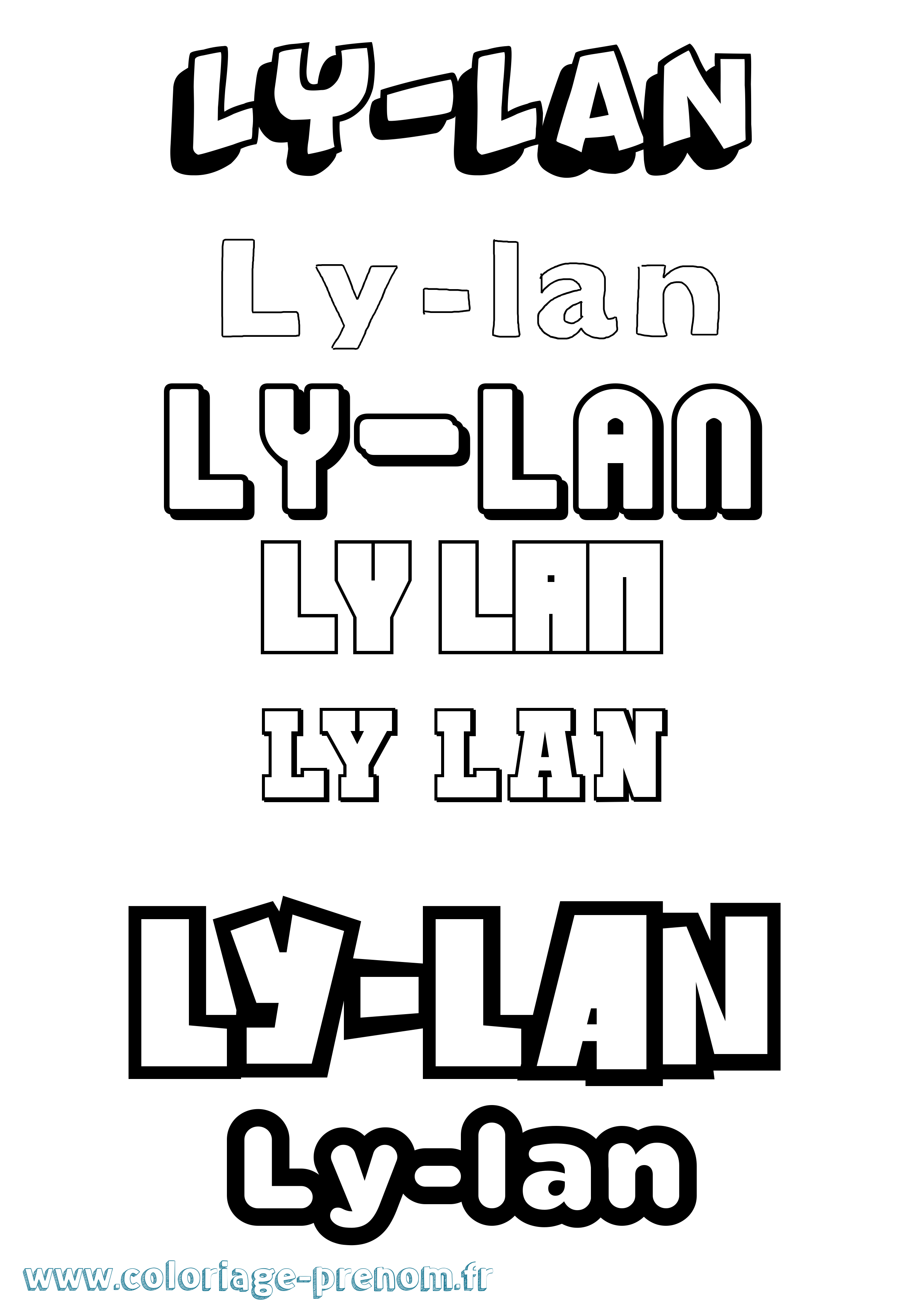 Coloriage Ly-Lan Simple Coloriage prénom Ly-Lan Simple
