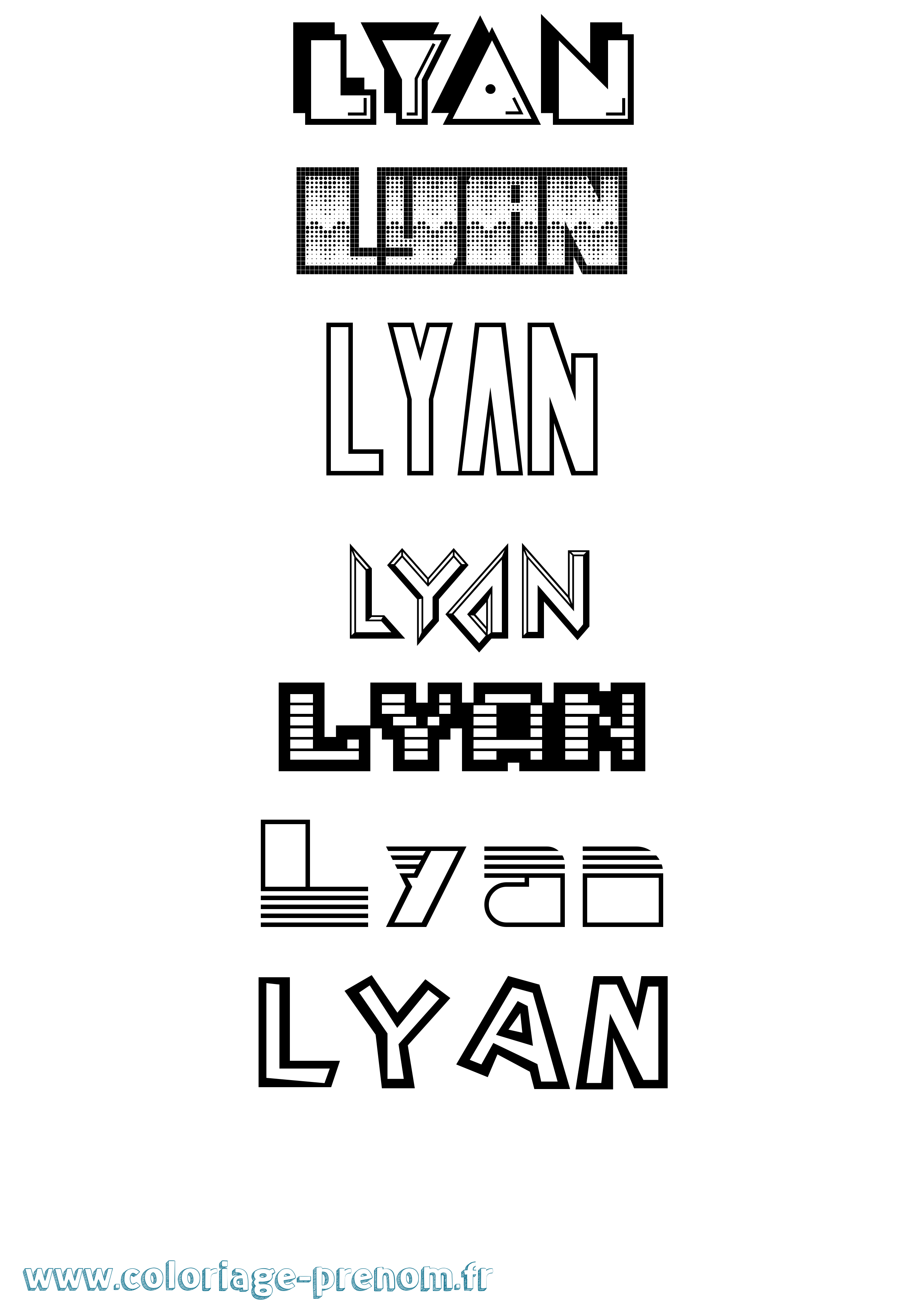 Coloriage Lyan Jeux Vidéos Coloriage prénom Lyan Jeux Vidéos