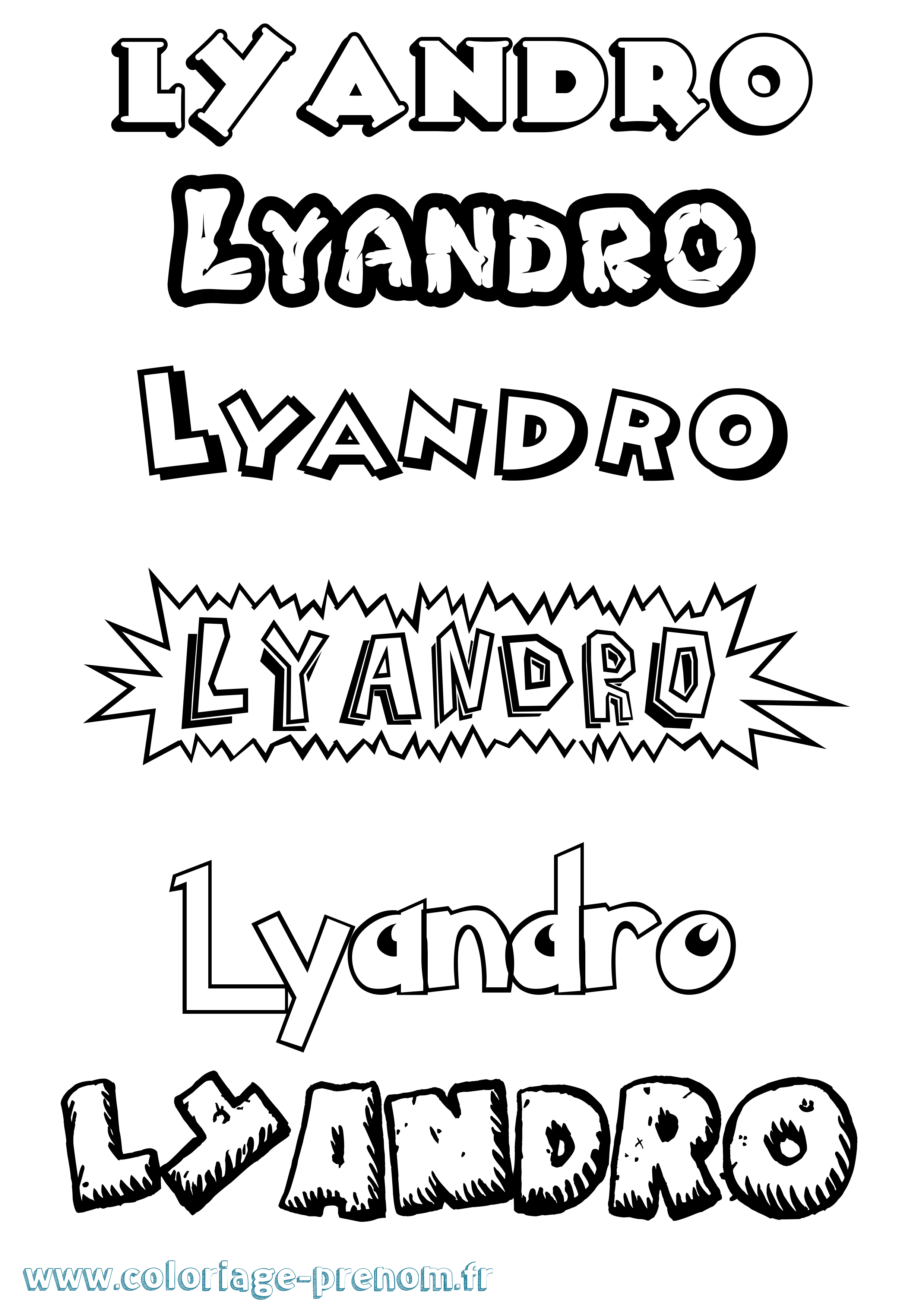 Coloriage Lyandro Dessin Animé Coloriage prénom Lyandro Dessin Animé