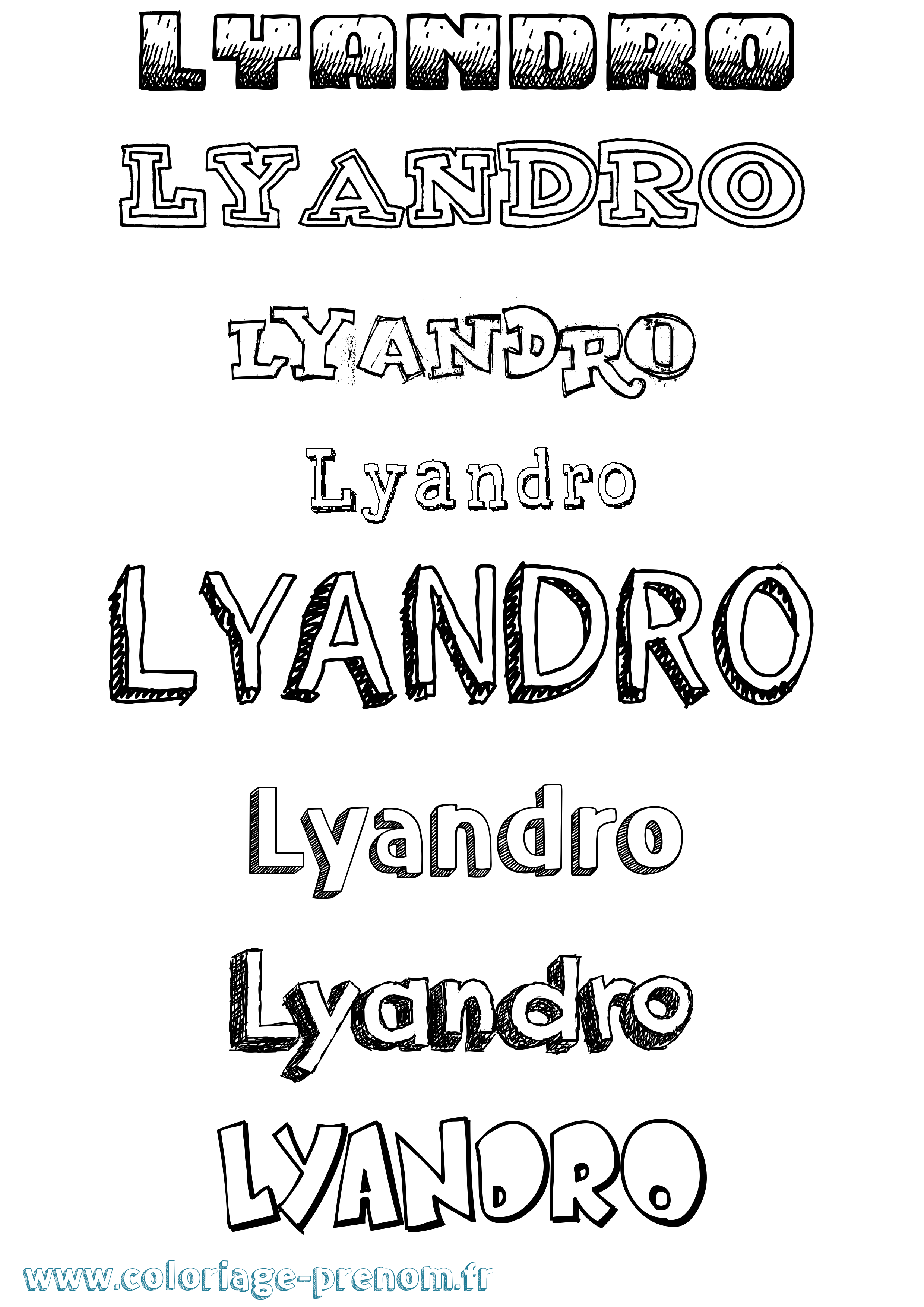 Coloriage Lyandro Dessiné Coloriage prénom Lyandro Dessiné
