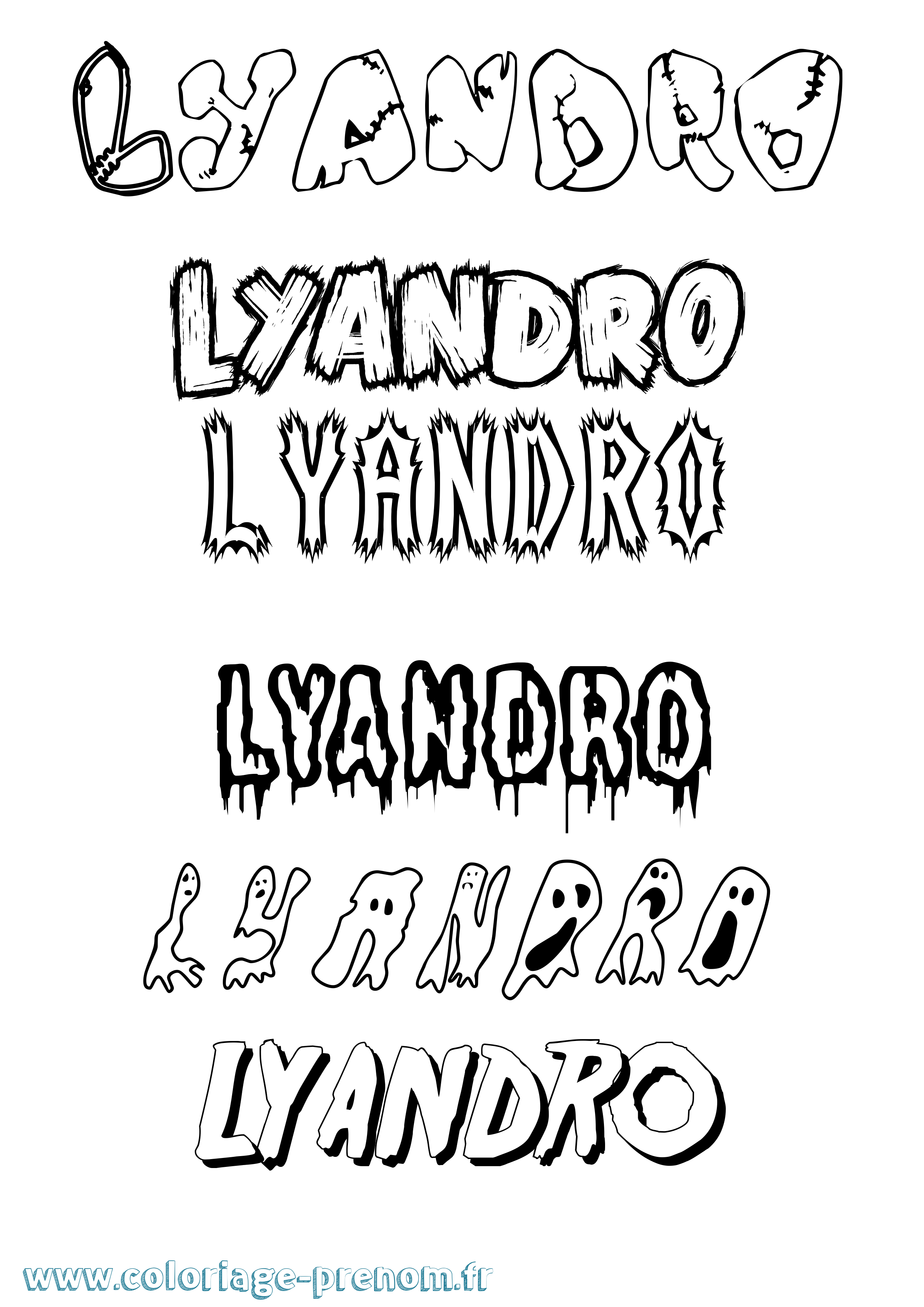 Coloriage Lyandro Frisson Coloriage prénom Lyandro Frisson