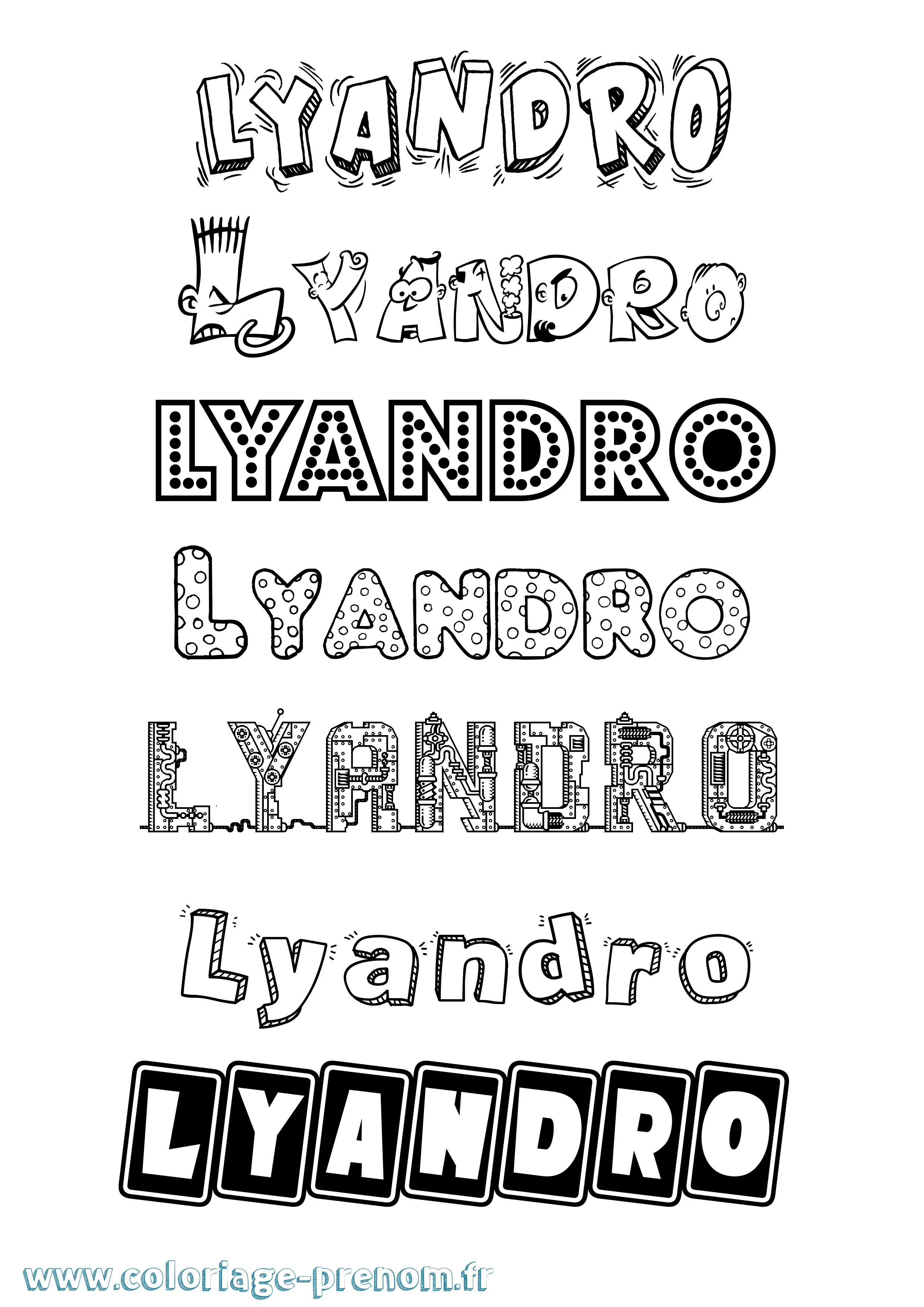 Coloriage Lyandro Fun Coloriage prénom Lyandro Fun
