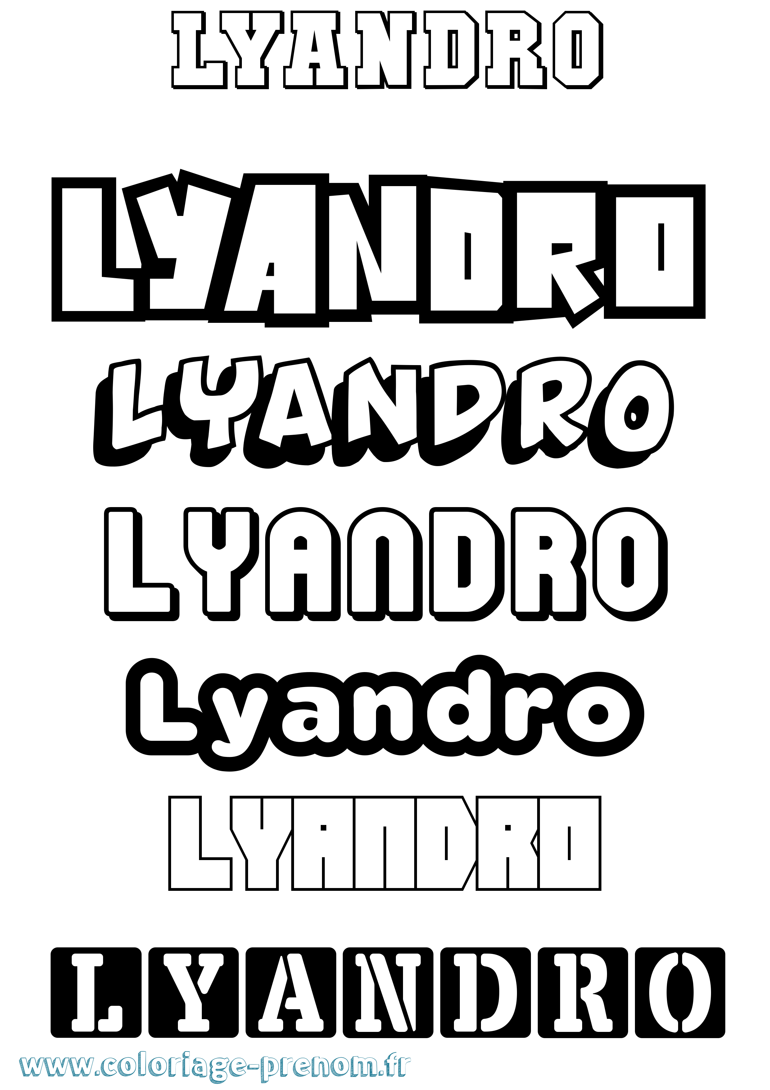 Coloriage Lyandro Simple Coloriage prénom Lyandro Simple