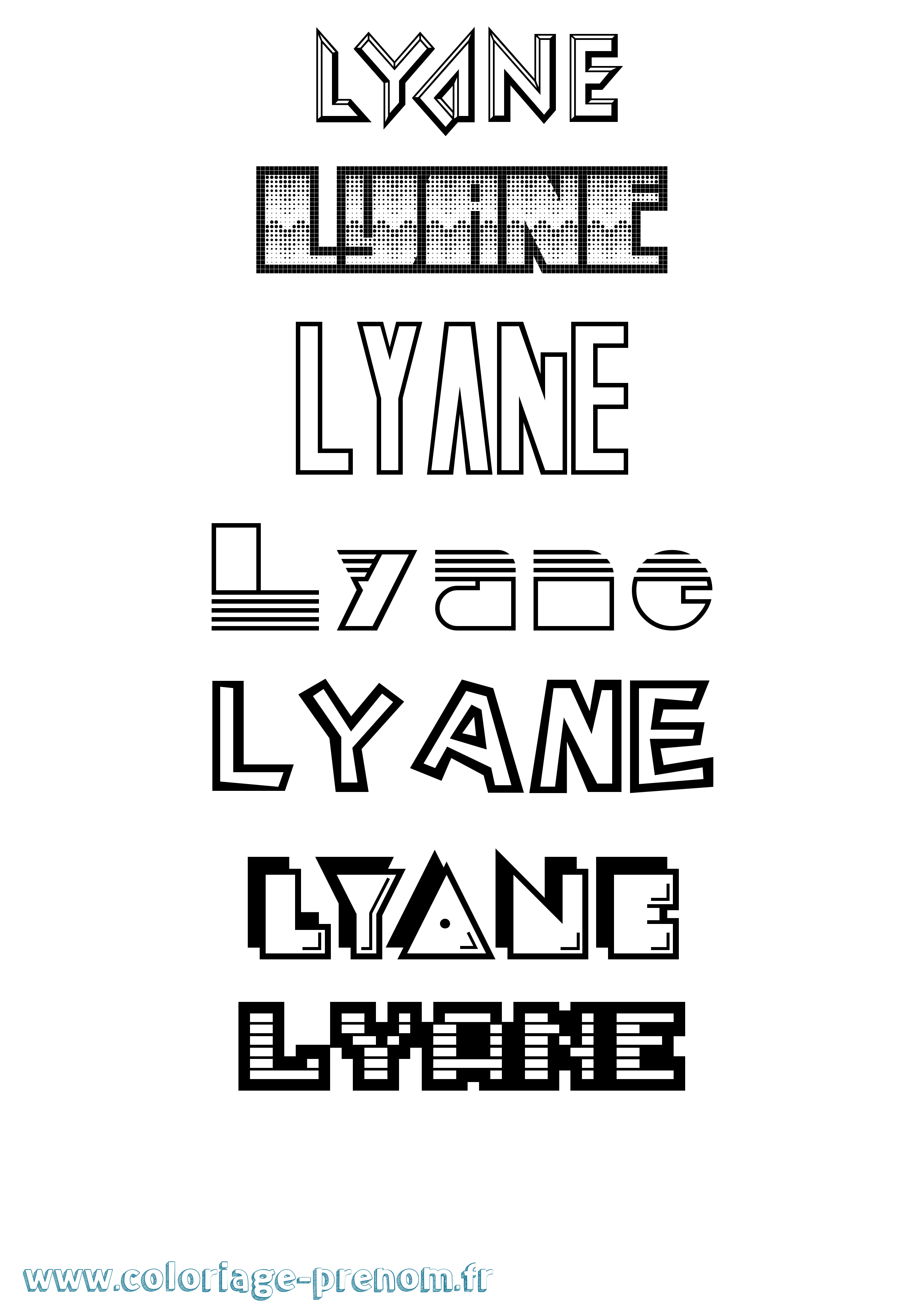 Coloriage Lyane Jeux Vidéos Coloriage prénom Lyane Jeux Vidéos