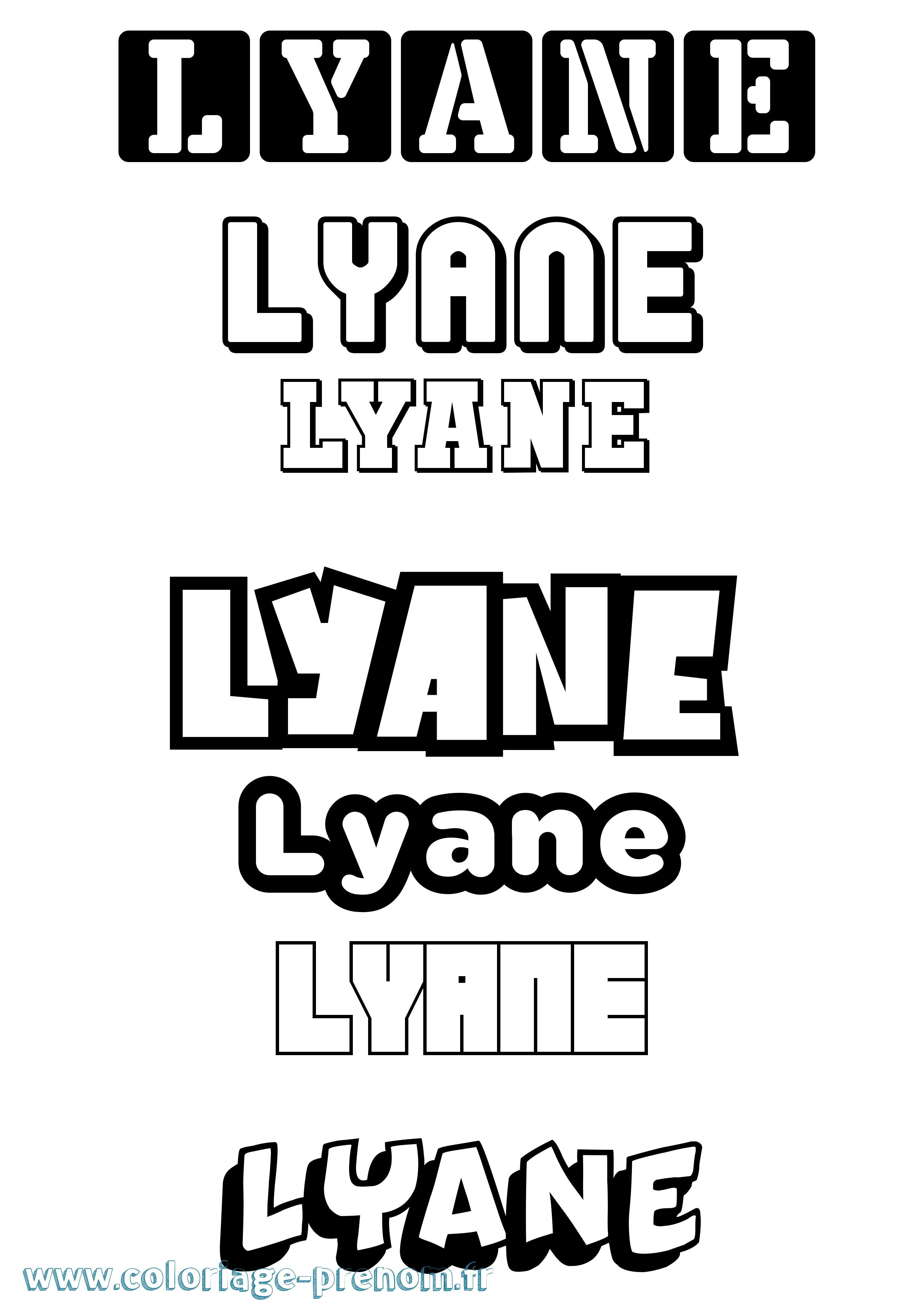 Coloriage Lyane Simple Coloriage prénom Lyane Simple