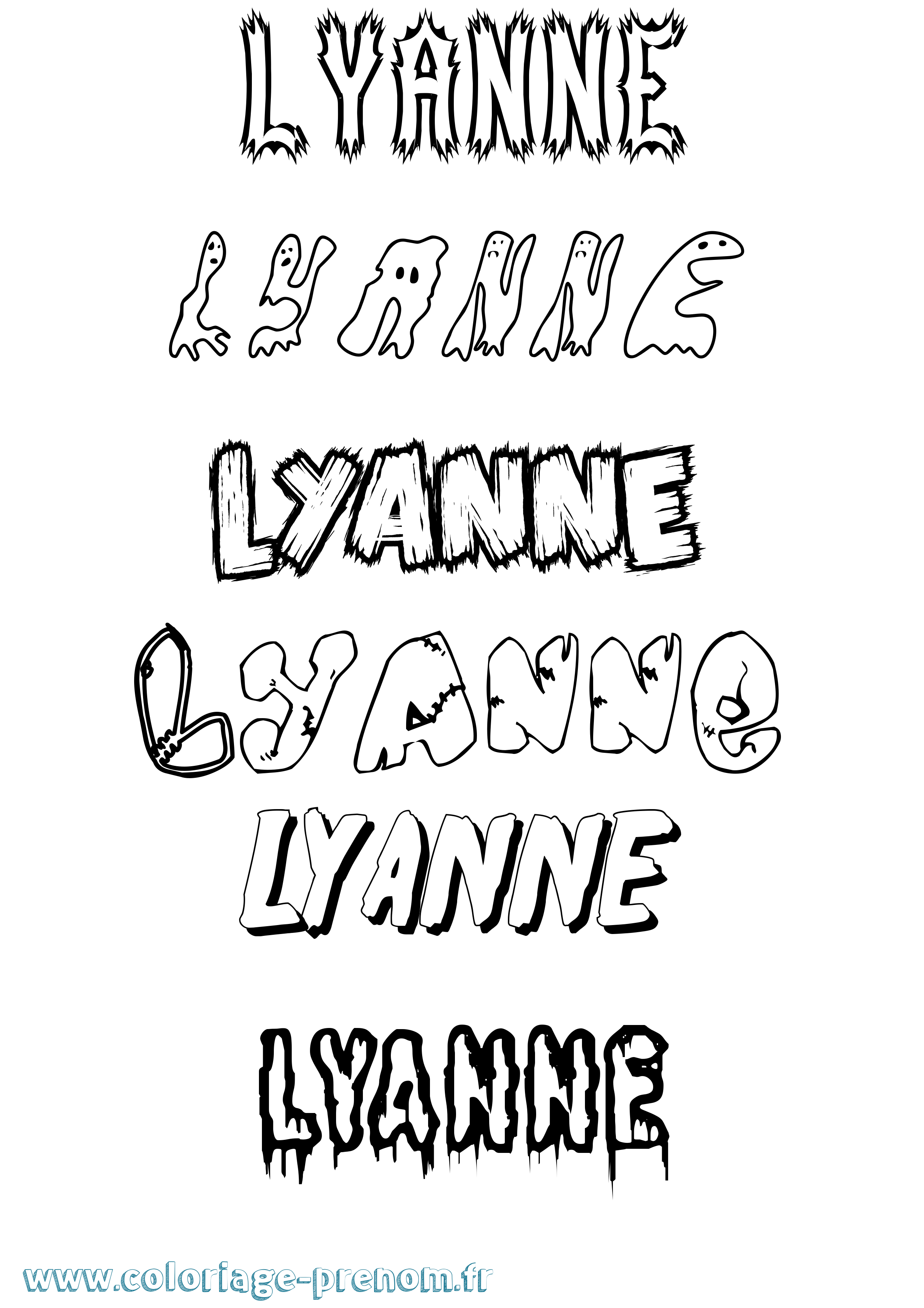 Coloriage Lyanne Frisson Coloriage prénom Lyanne Frisson