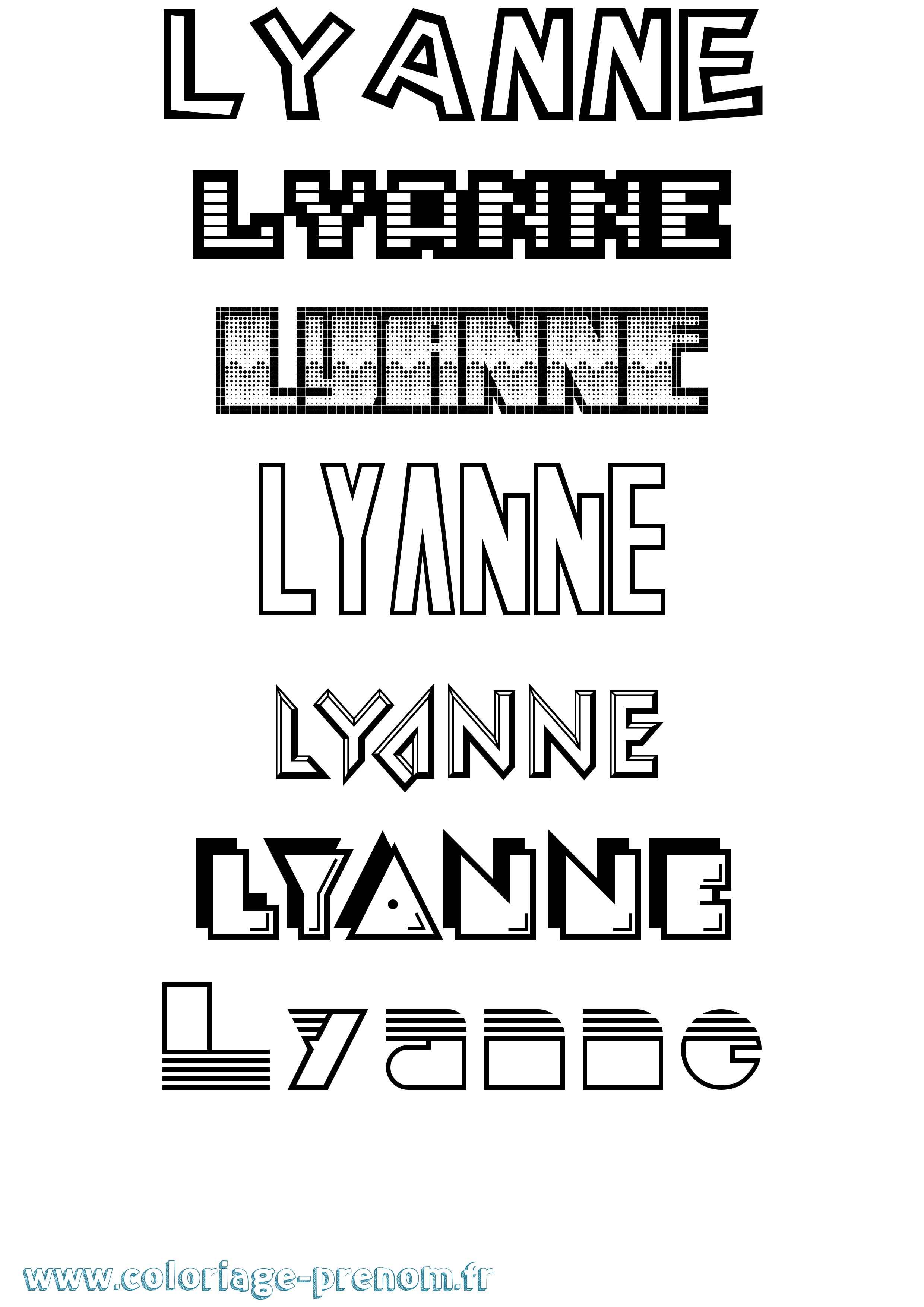Coloriage Lyanne Jeux Vidéos Coloriage prénom Lyanne Jeux Vidéos