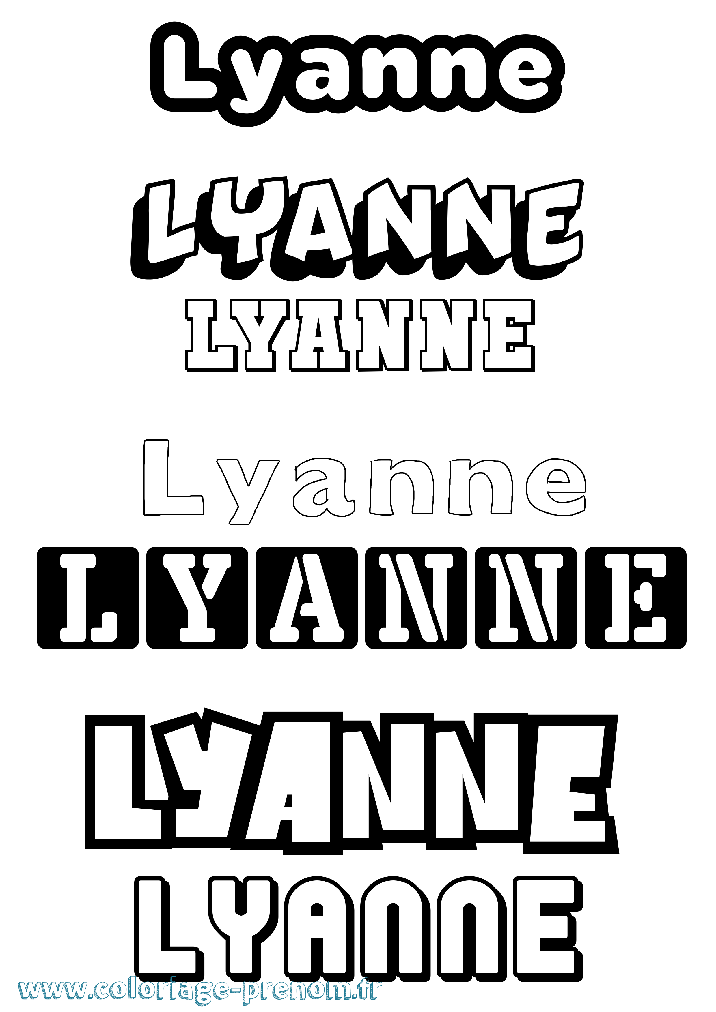 Coloriage Lyanne Simple Coloriage prénom Lyanne Simple