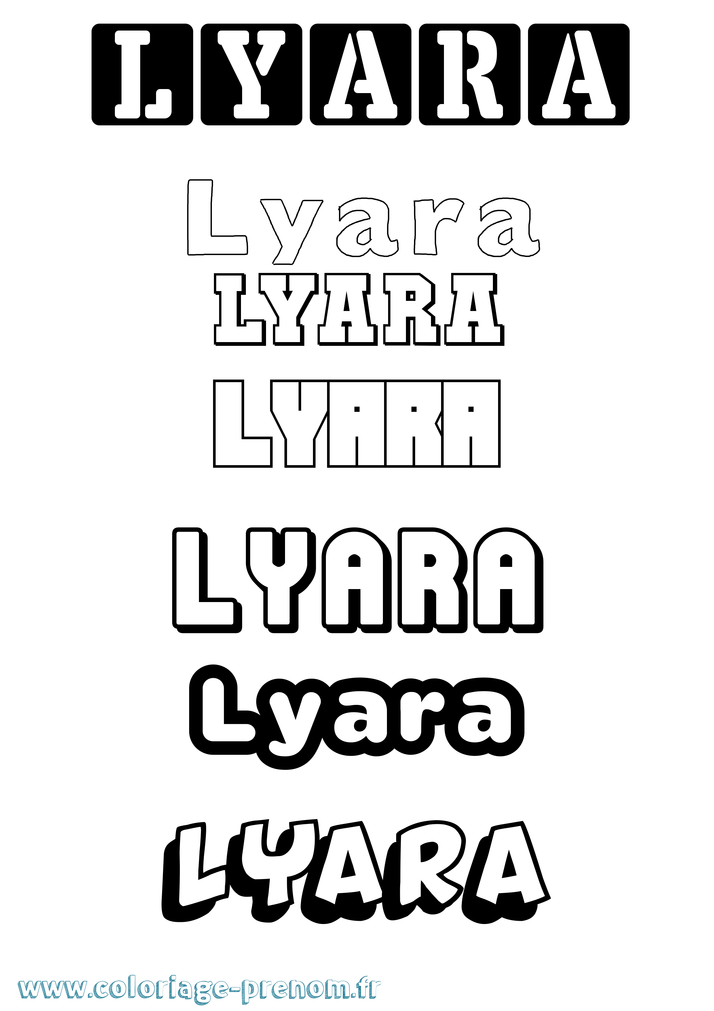 Coloriage Lyara Simple Coloriage prénom Lyara Simple