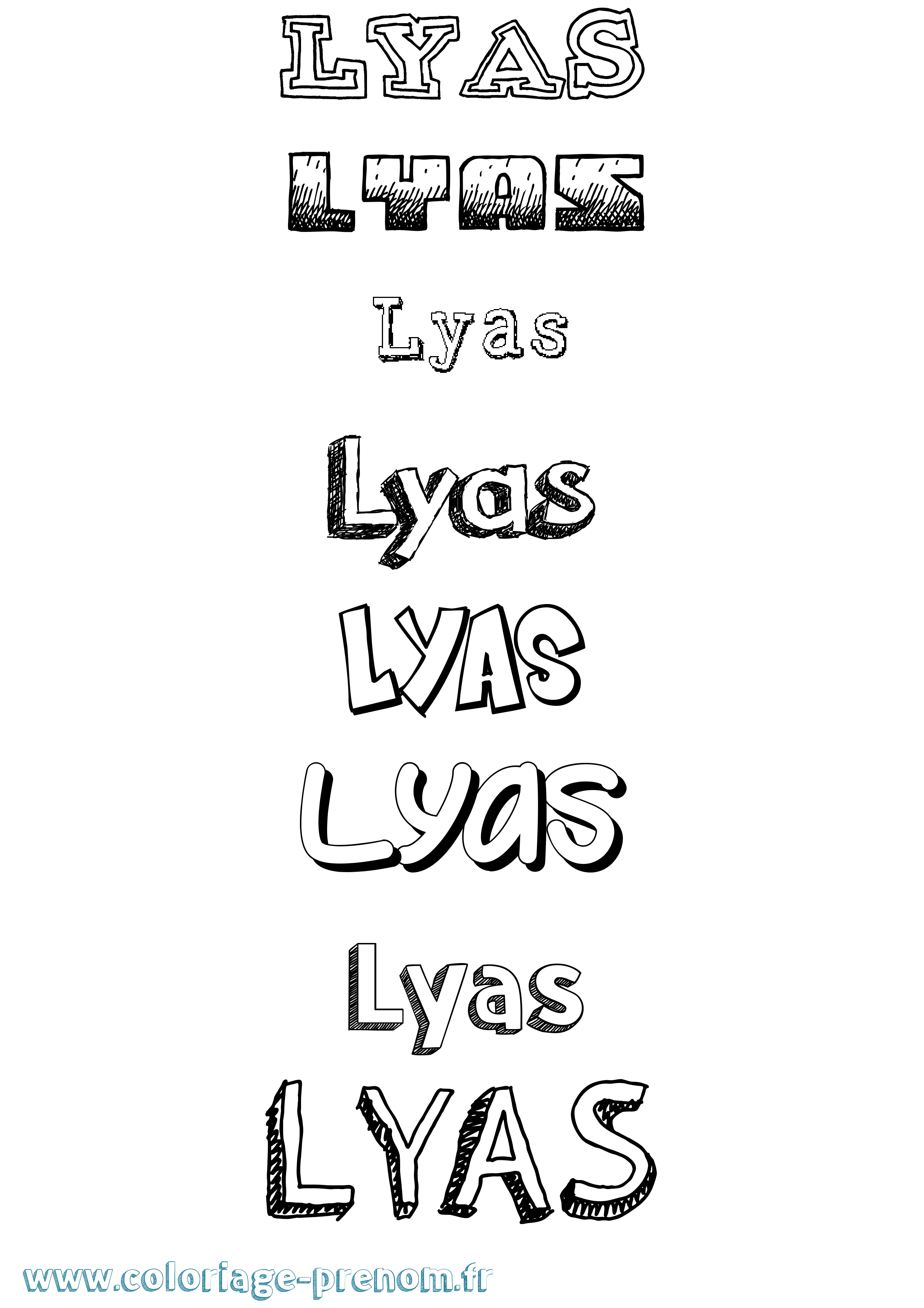 Coloriage Lyas Dessiné Coloriage prénom Lyas Dessiné