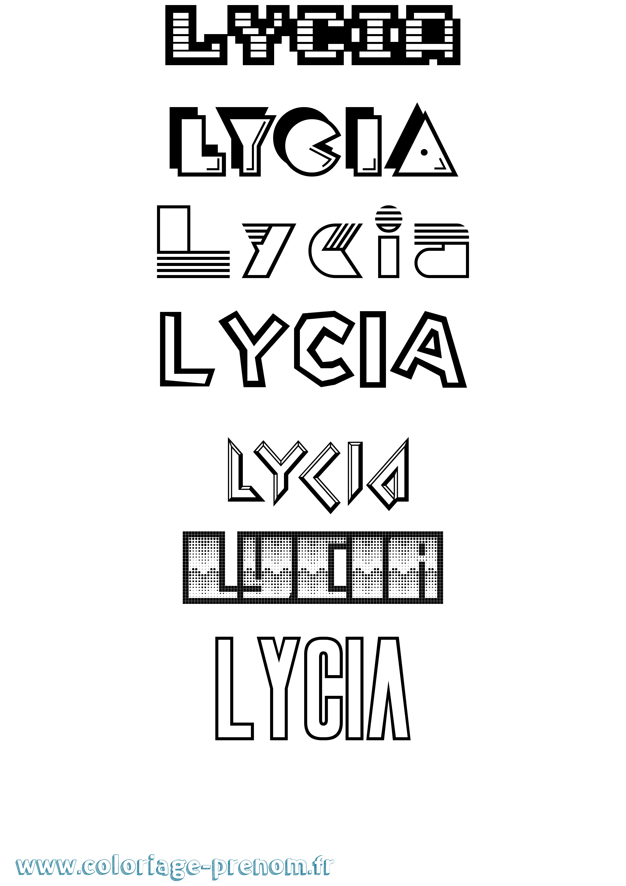 Coloriage Lycia Jeux Vidéos Coloriage prénom Lycia Jeux Vidéos