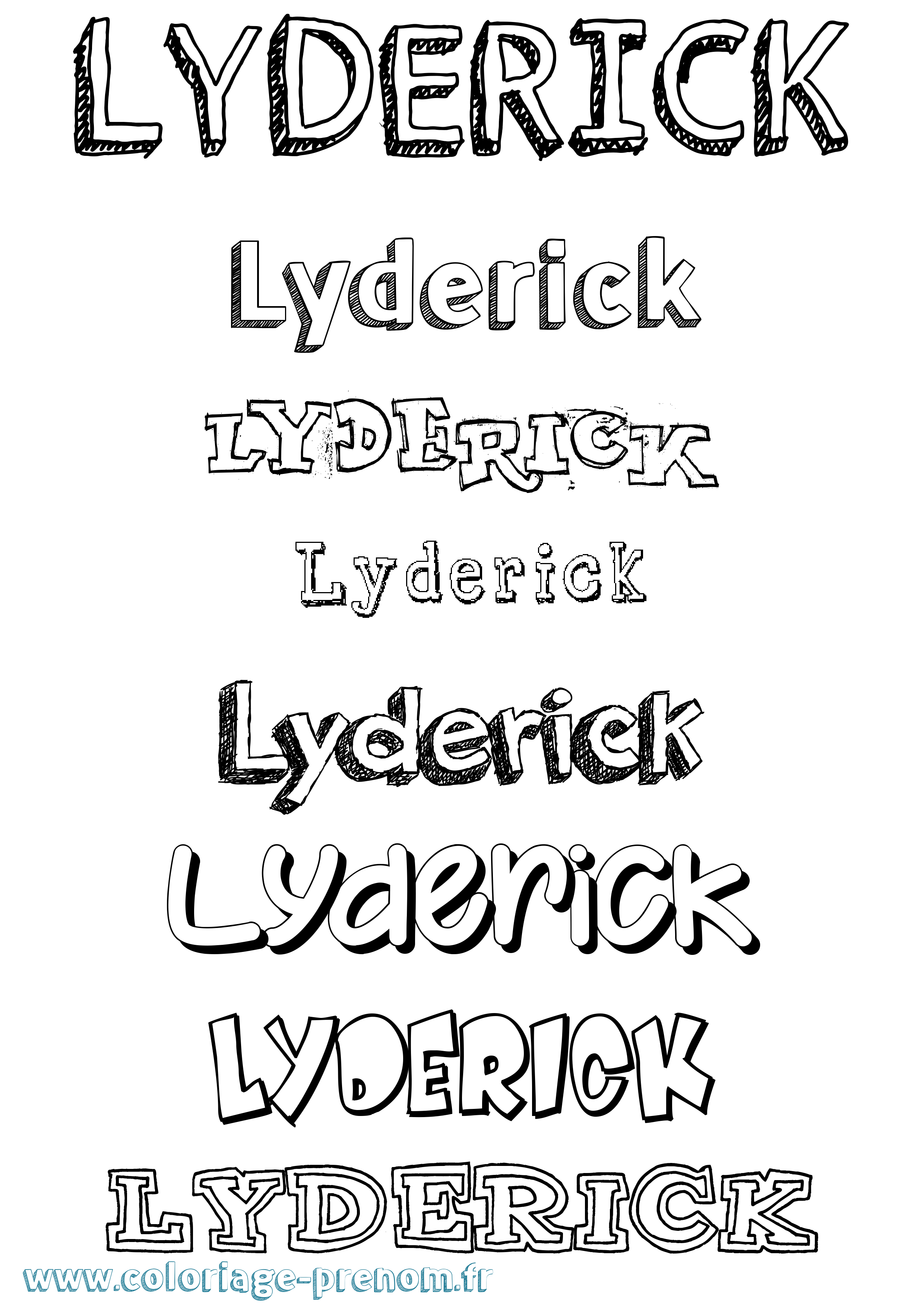 Coloriage Lyderick Dessiné Coloriage prénom Lyderick Dessiné