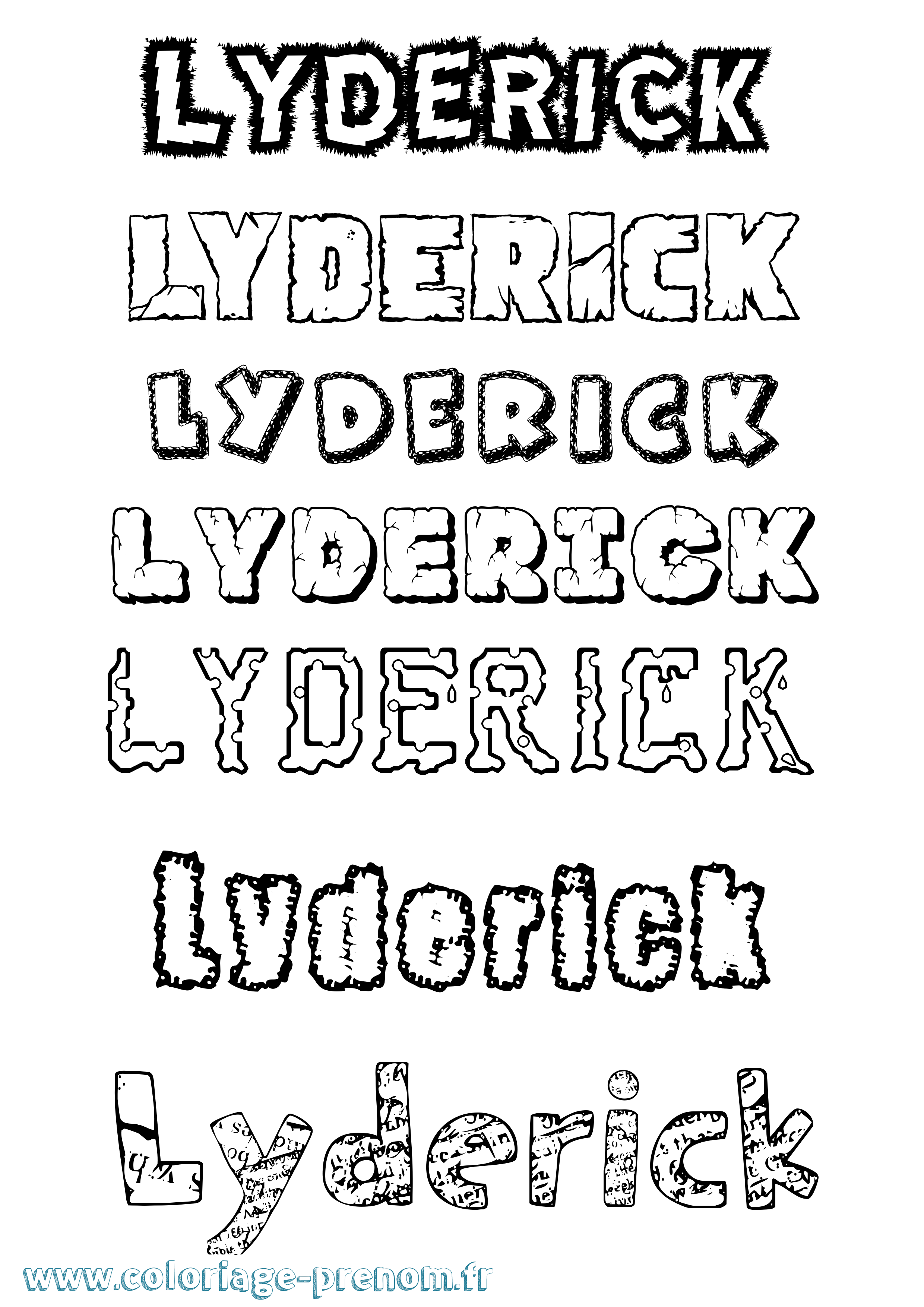 Coloriage Lyderick Destructuré Coloriage prénom Lyderick Destructuré