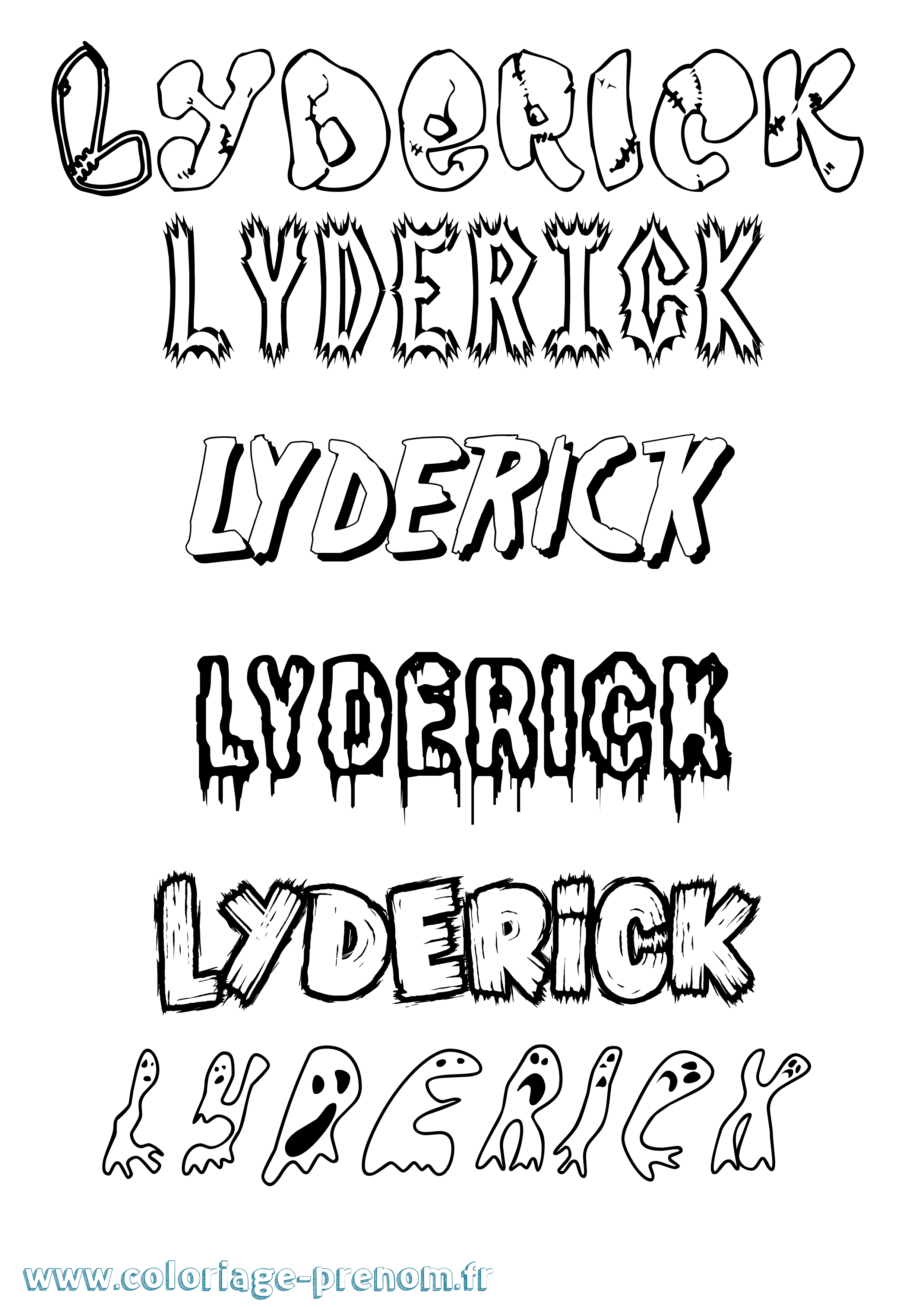 Coloriage Lyderick Frisson Coloriage prénom Lyderick Frisson