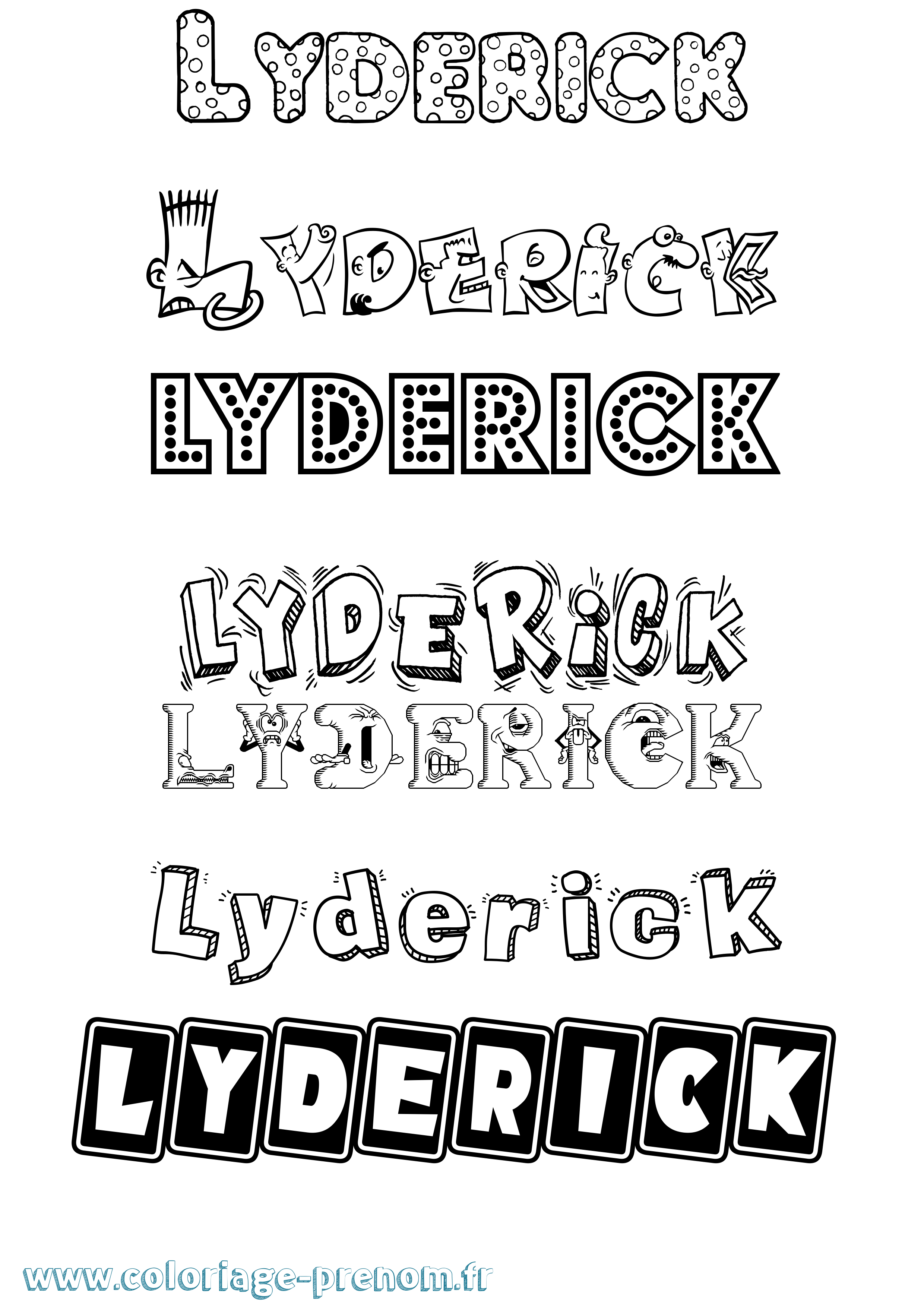 Coloriage Lyderick Fun Coloriage prénom Lyderick Fun