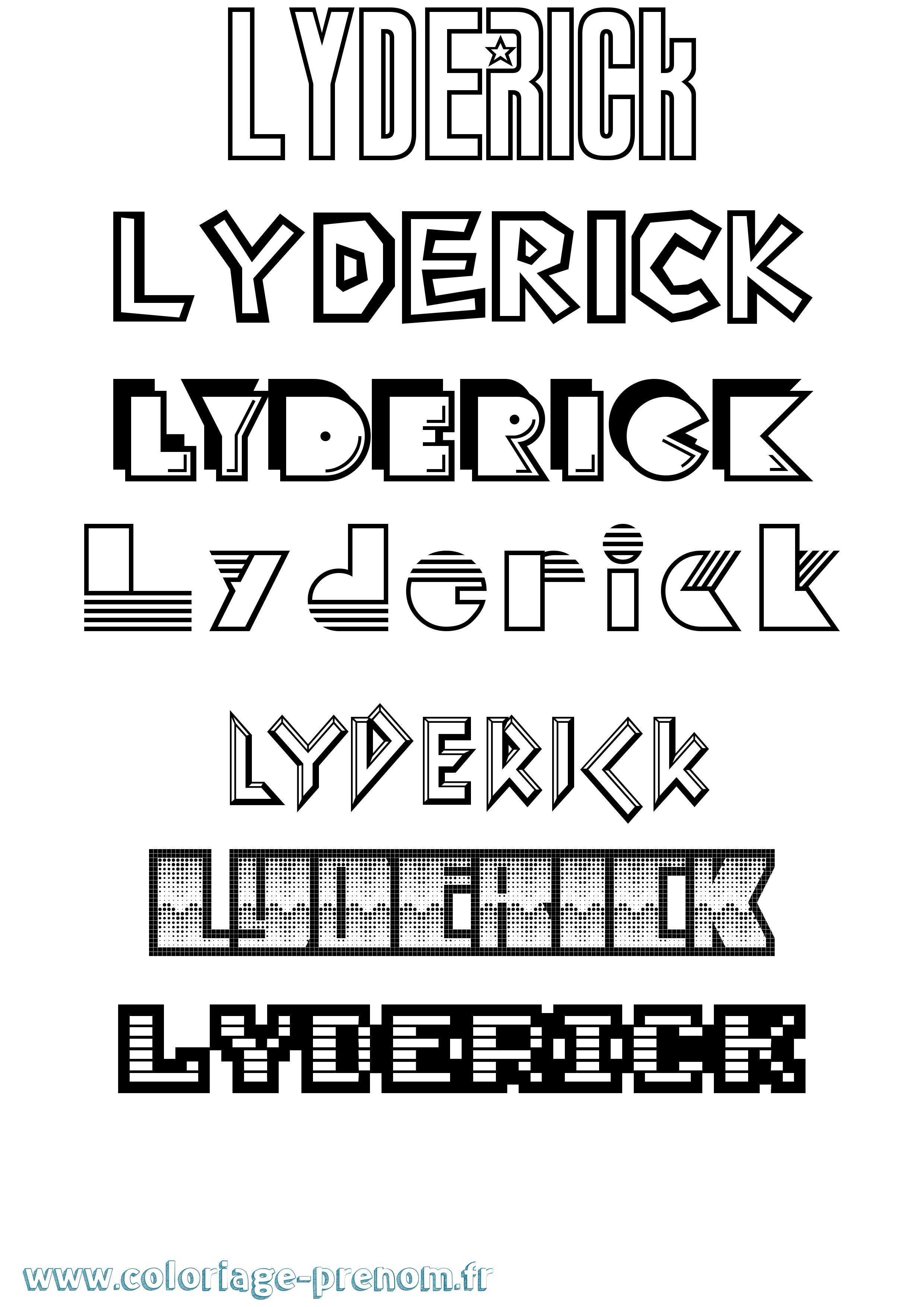 Coloriage Lyderick Jeux Vidéos Coloriage prénom Lyderick Jeux Vidéos