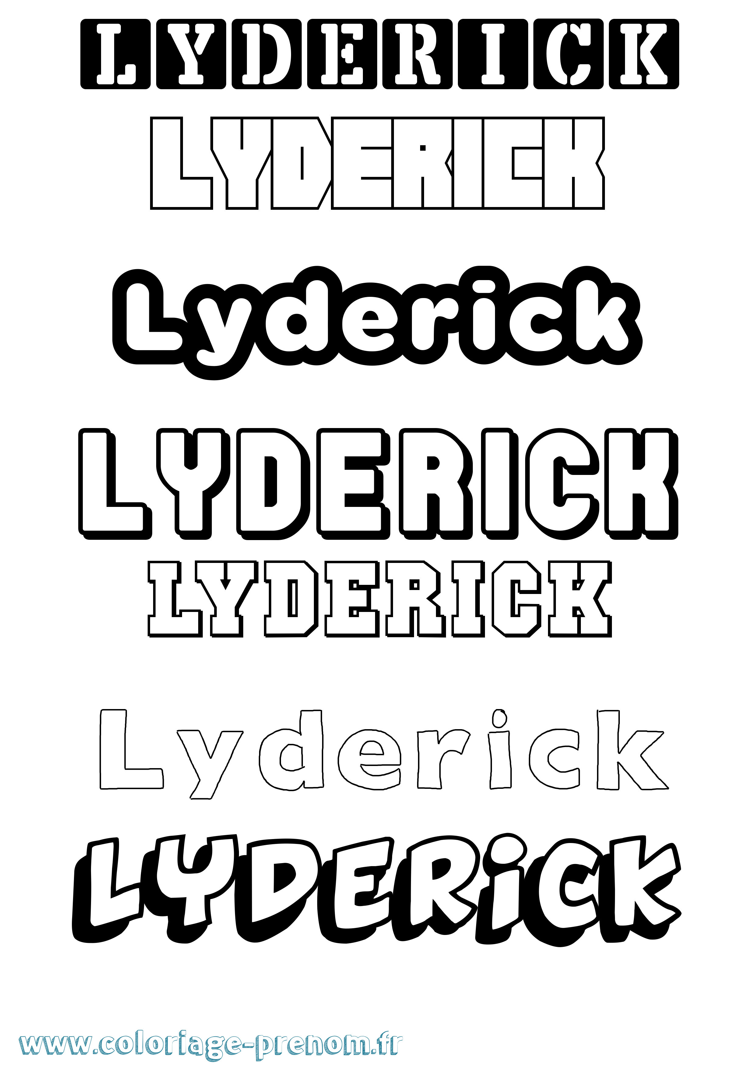 Coloriage Lyderick Simple Coloriage prénom Lyderick Simple